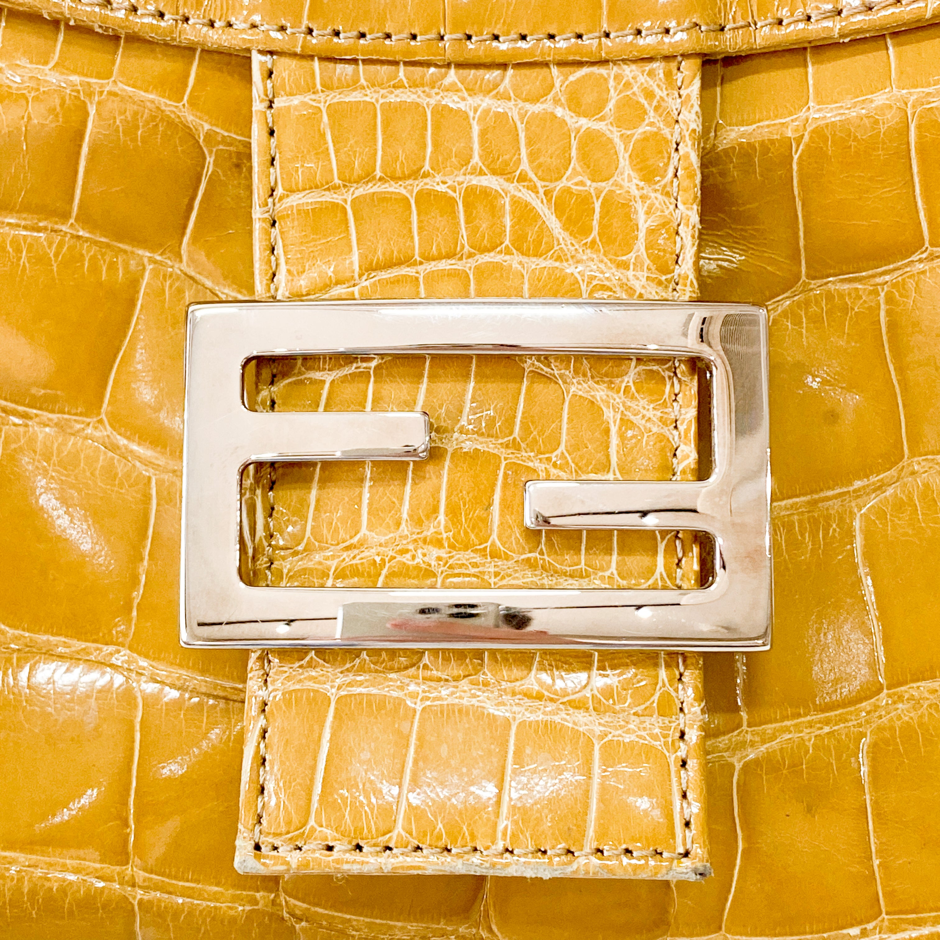 Baguette Yellow Leather Shoulder Bag
