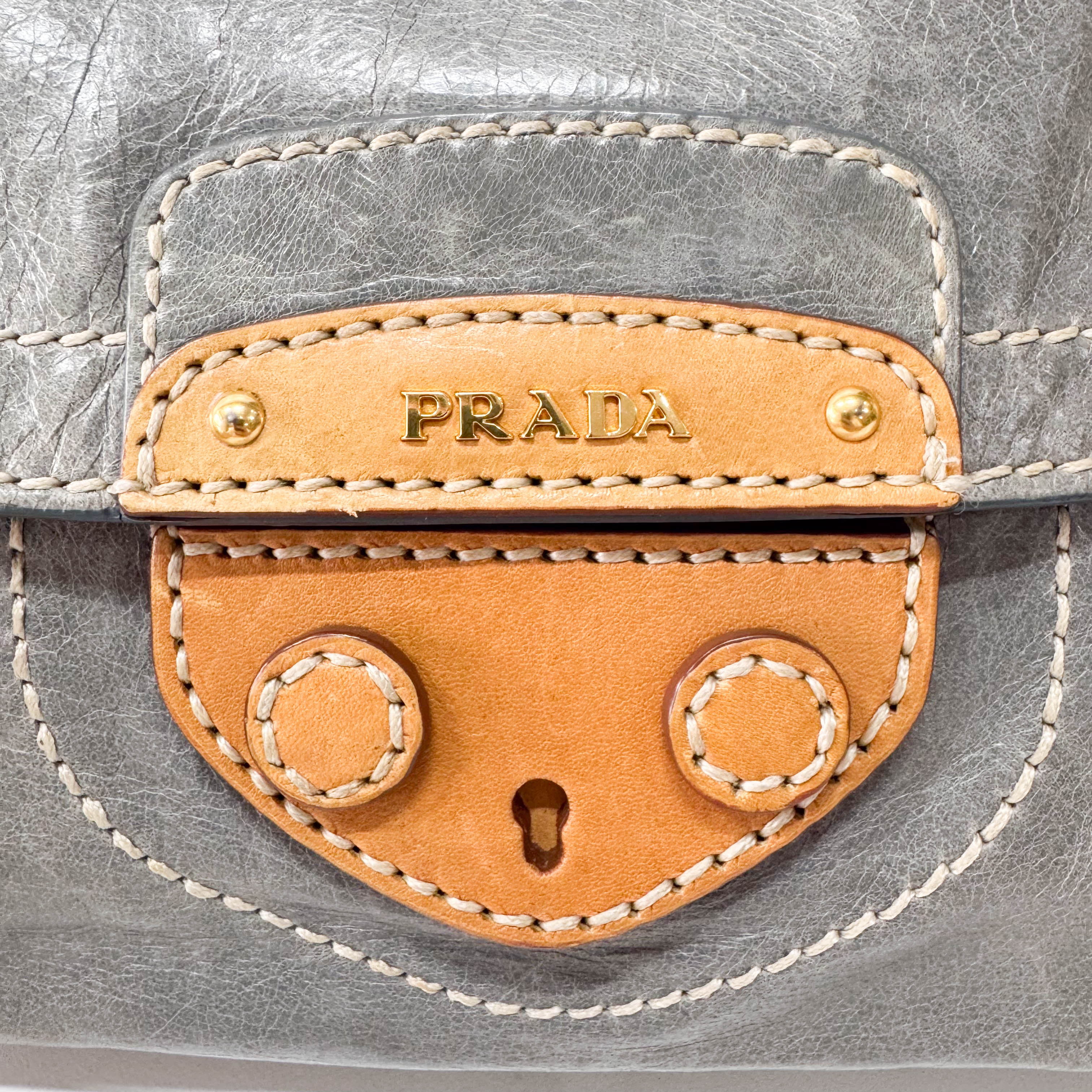 Light Blue Leather Shoulder Bag