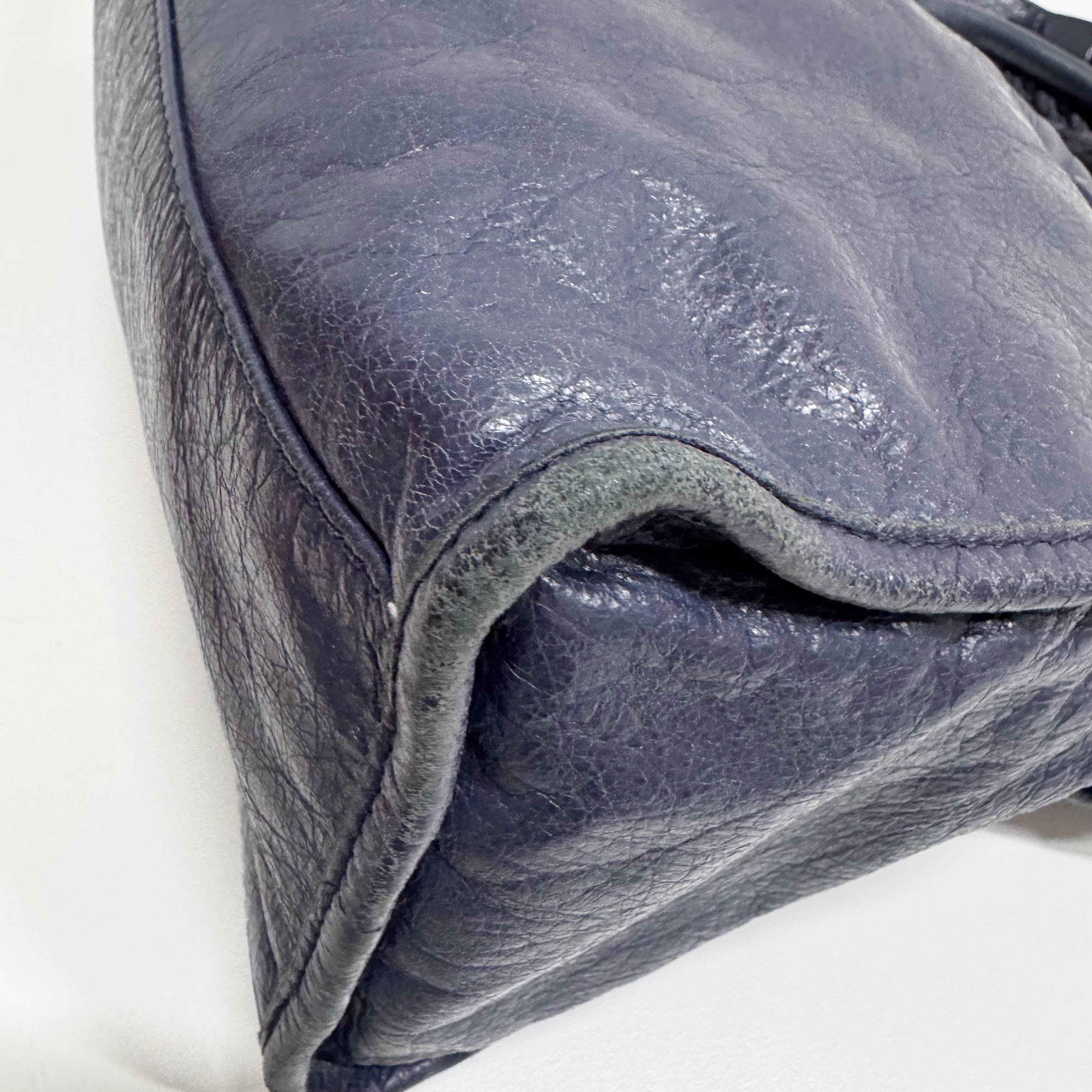 The Giant City Navy Lambskin Two Way Bag