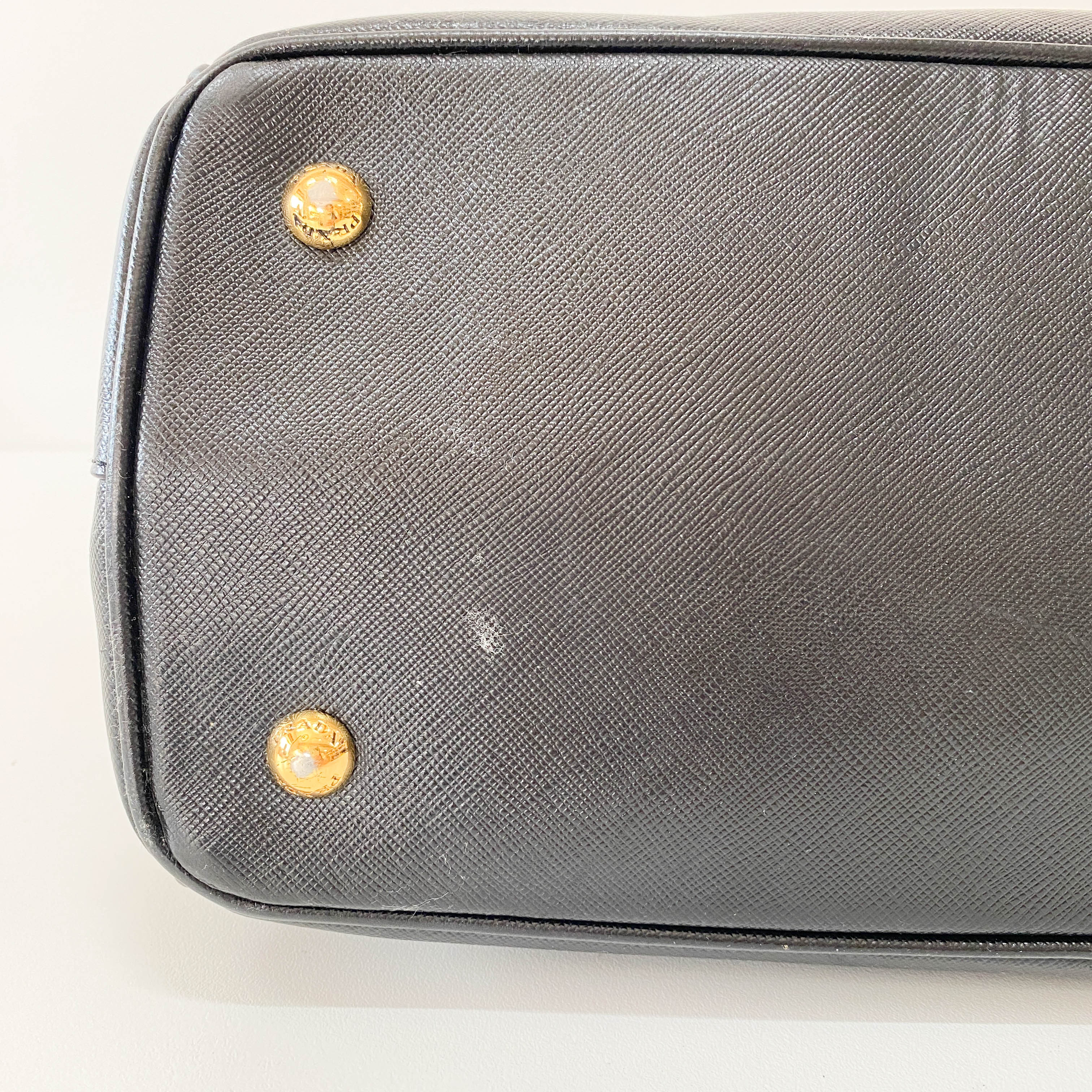 Galleria Black Leather Top Handle Bag