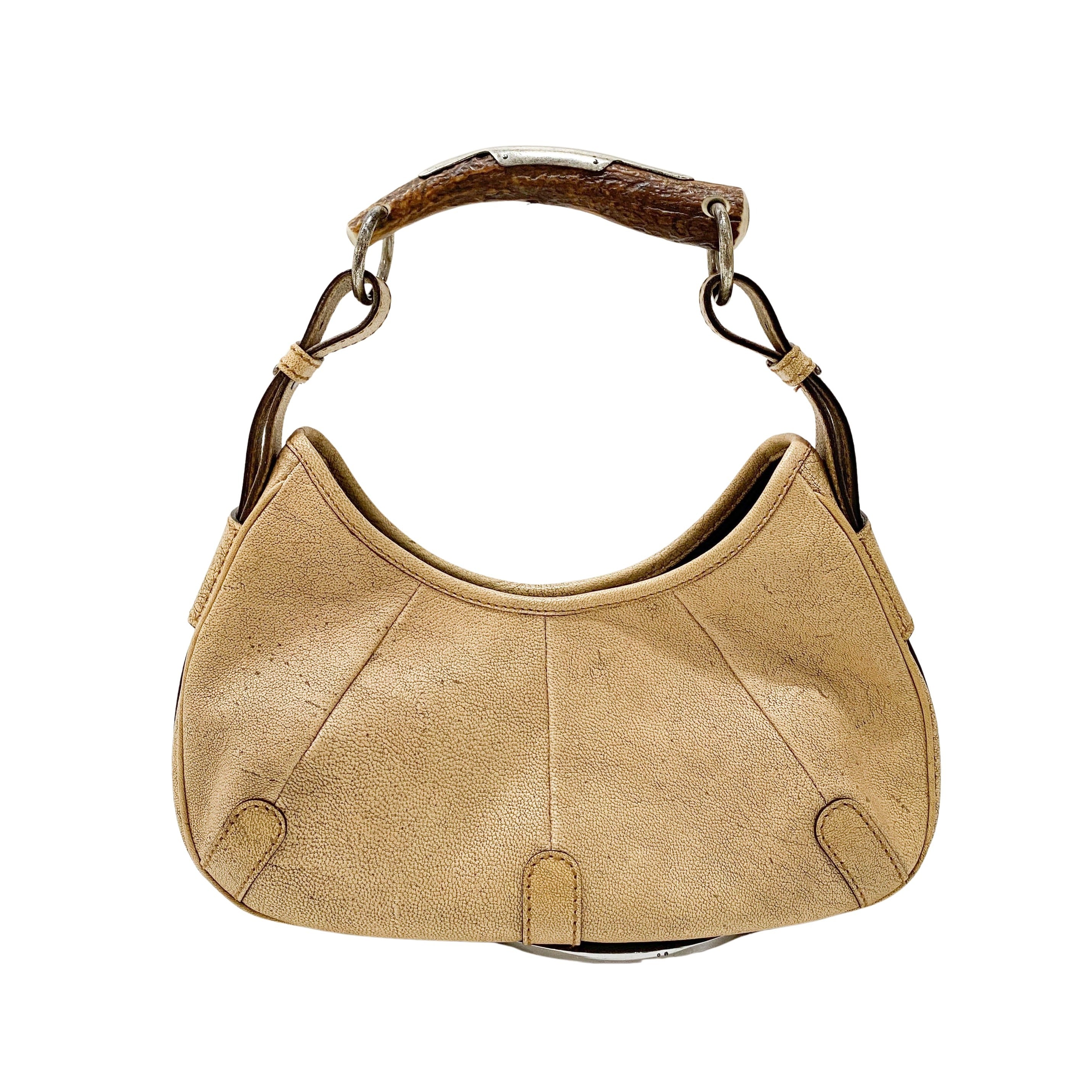 YSL Mombasa Beige Leather Shoulder Bag