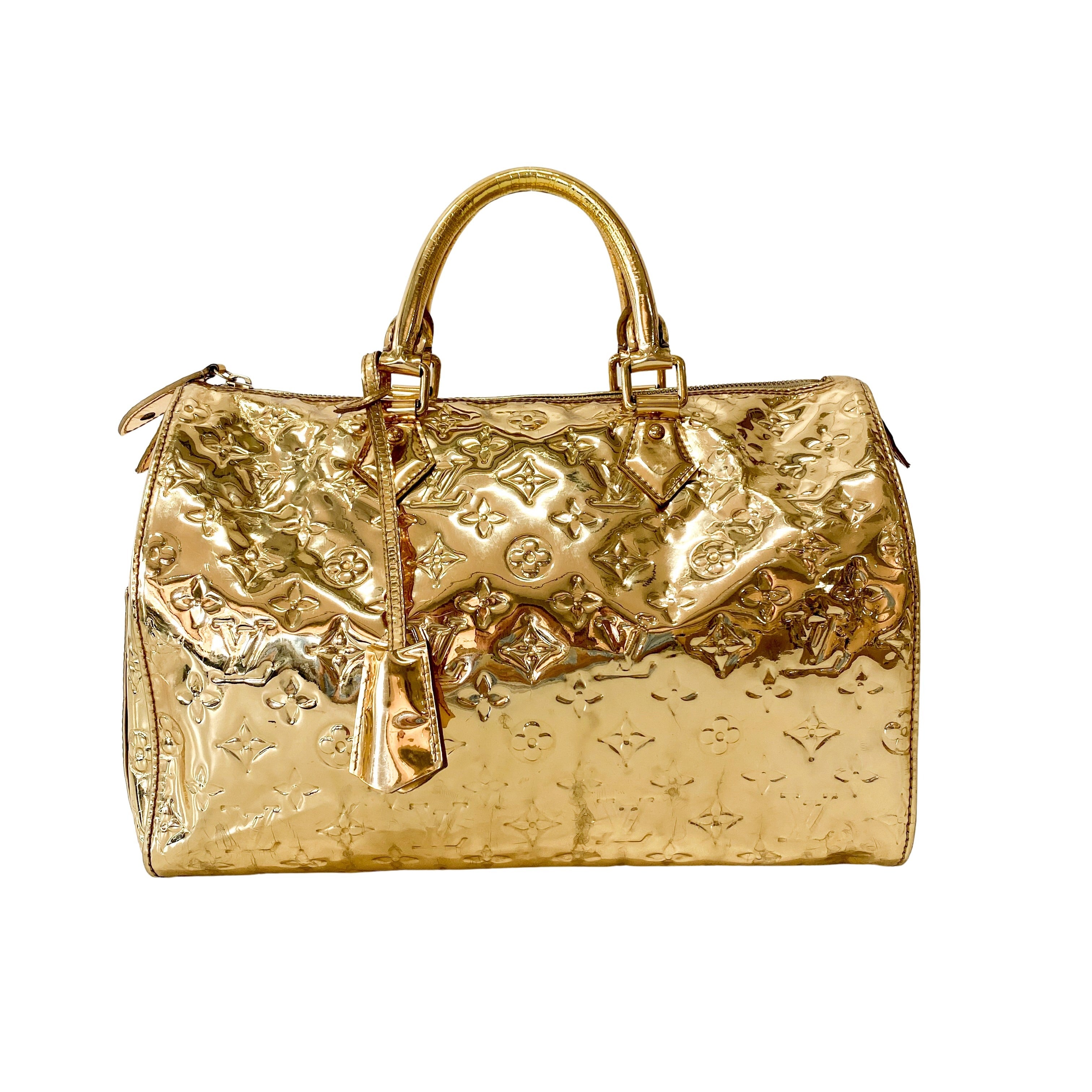 Monogram Mirror Speedy 35 Gold Coated Canvas