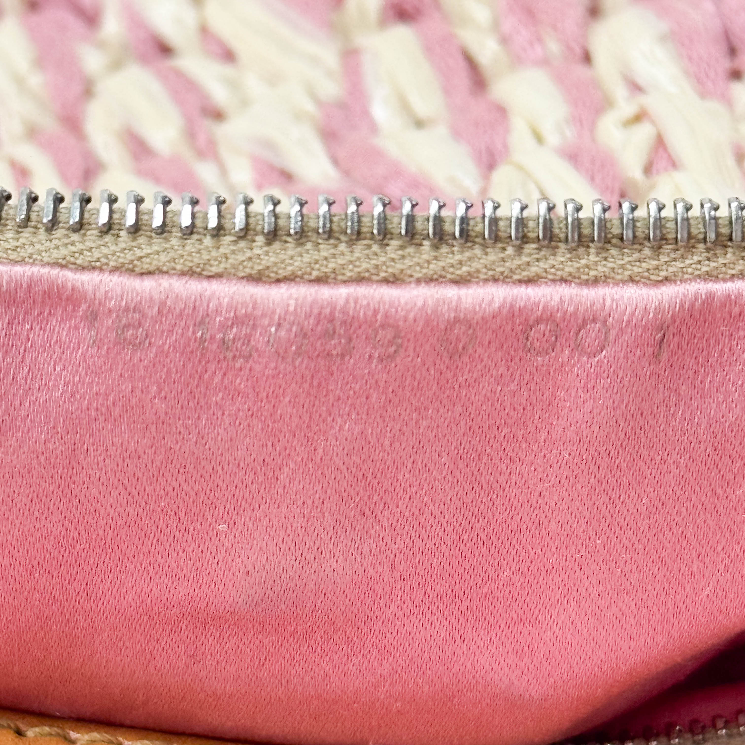 Baguette Pink Woven Cotton & Raffia Shoulder Bag