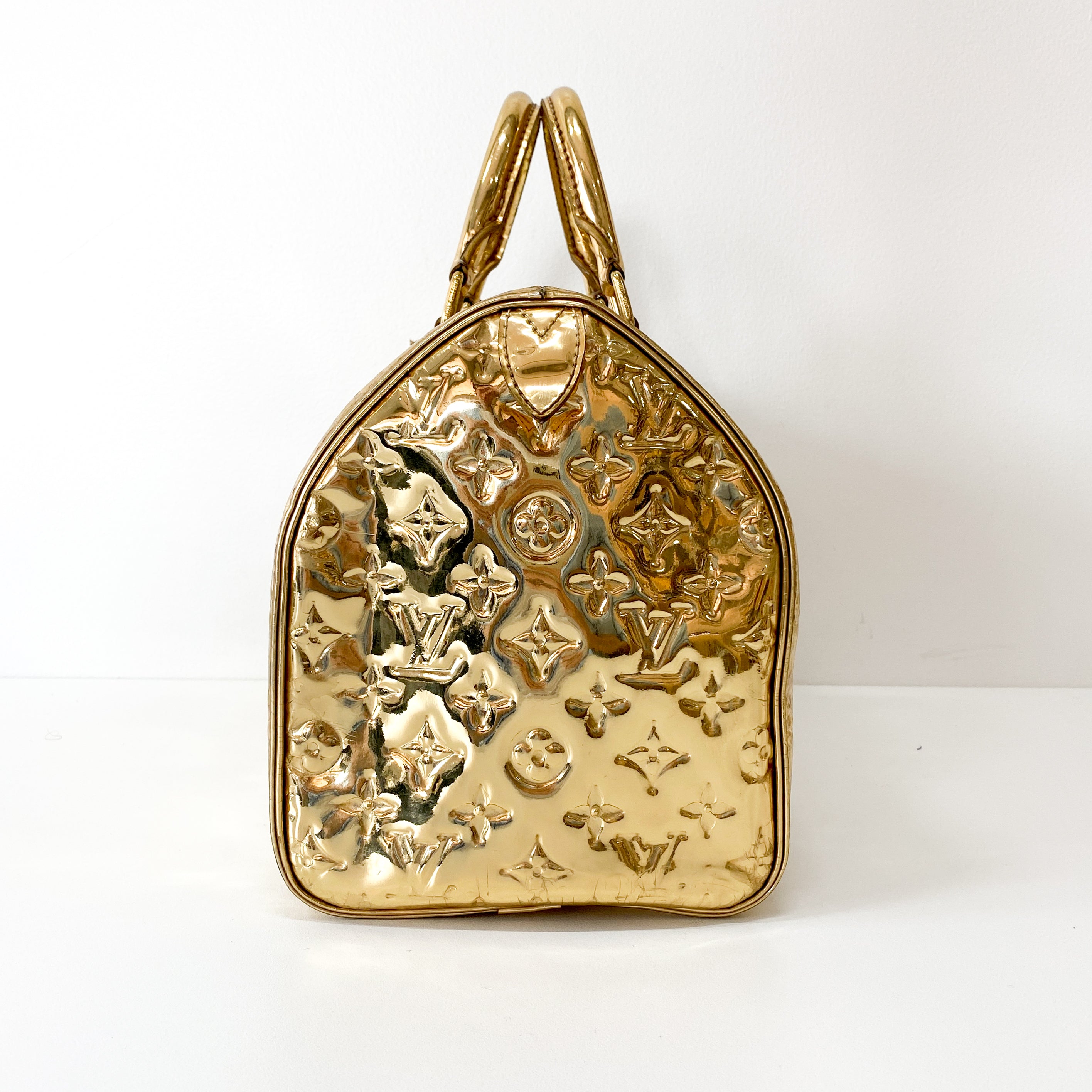Monogram Mirror Speedy 35 Gold Coated Canvas