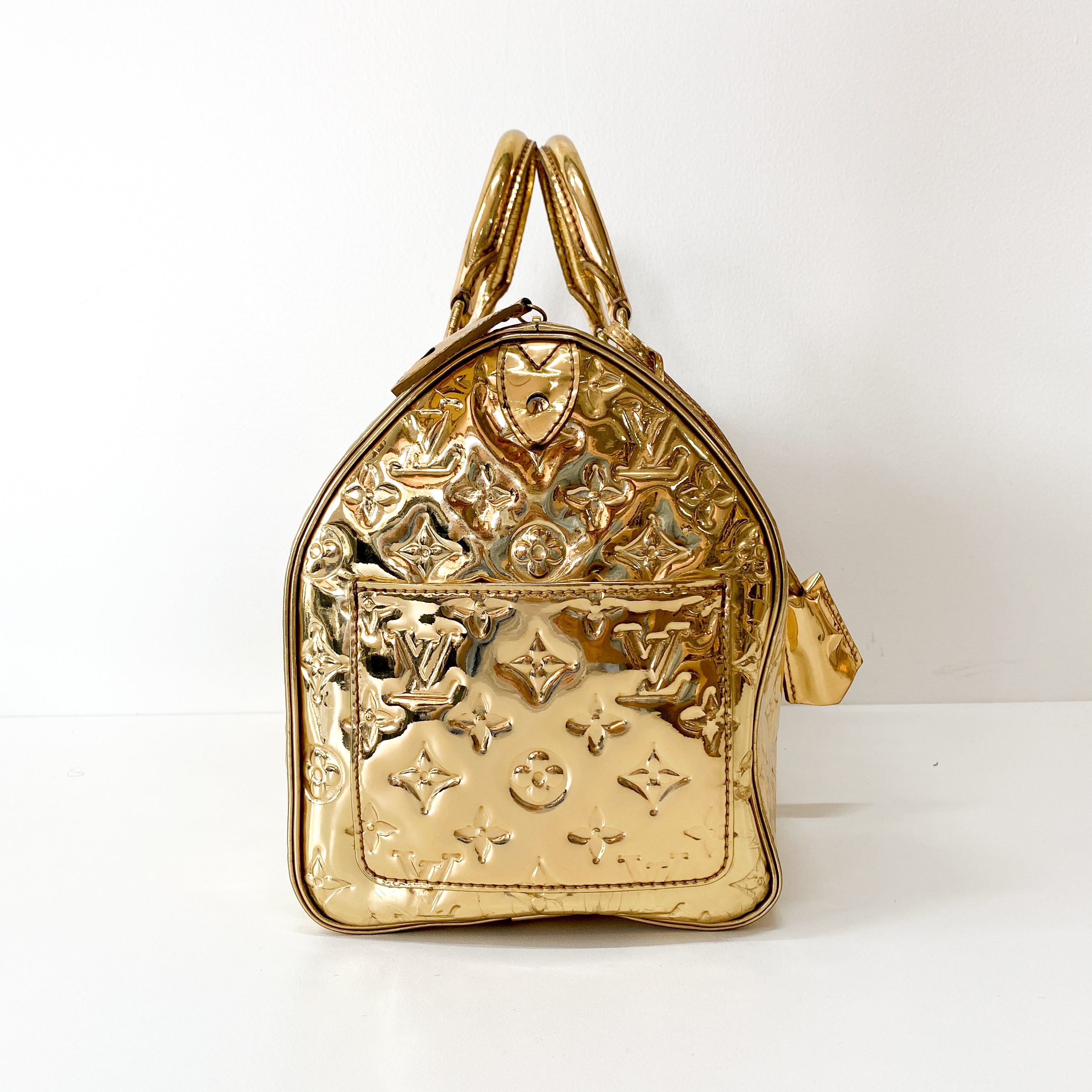 Monogram Mirror Speedy 35 Gold Coated Canvas