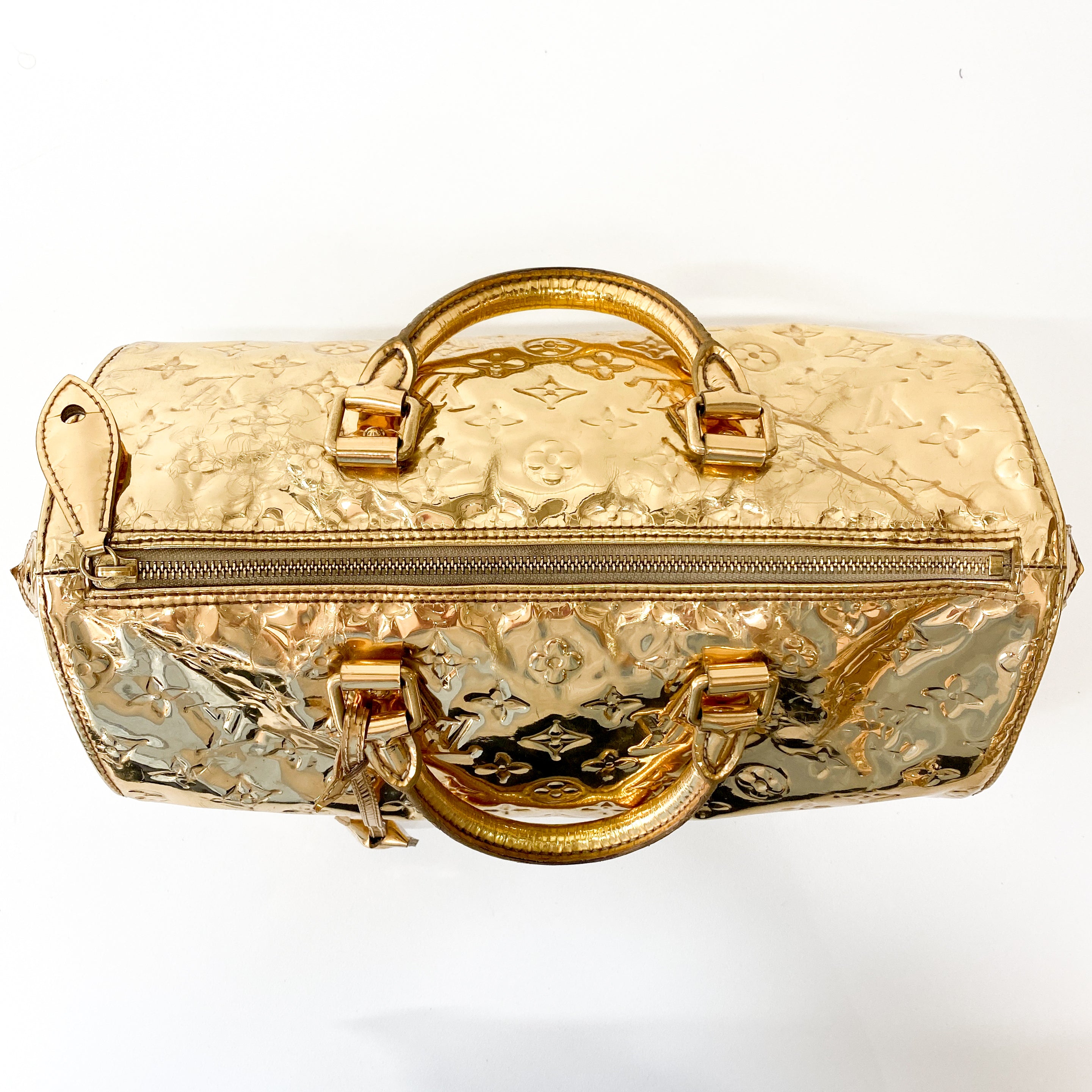 Monogram Mirror Speedy 35 Gold Coated Canvas