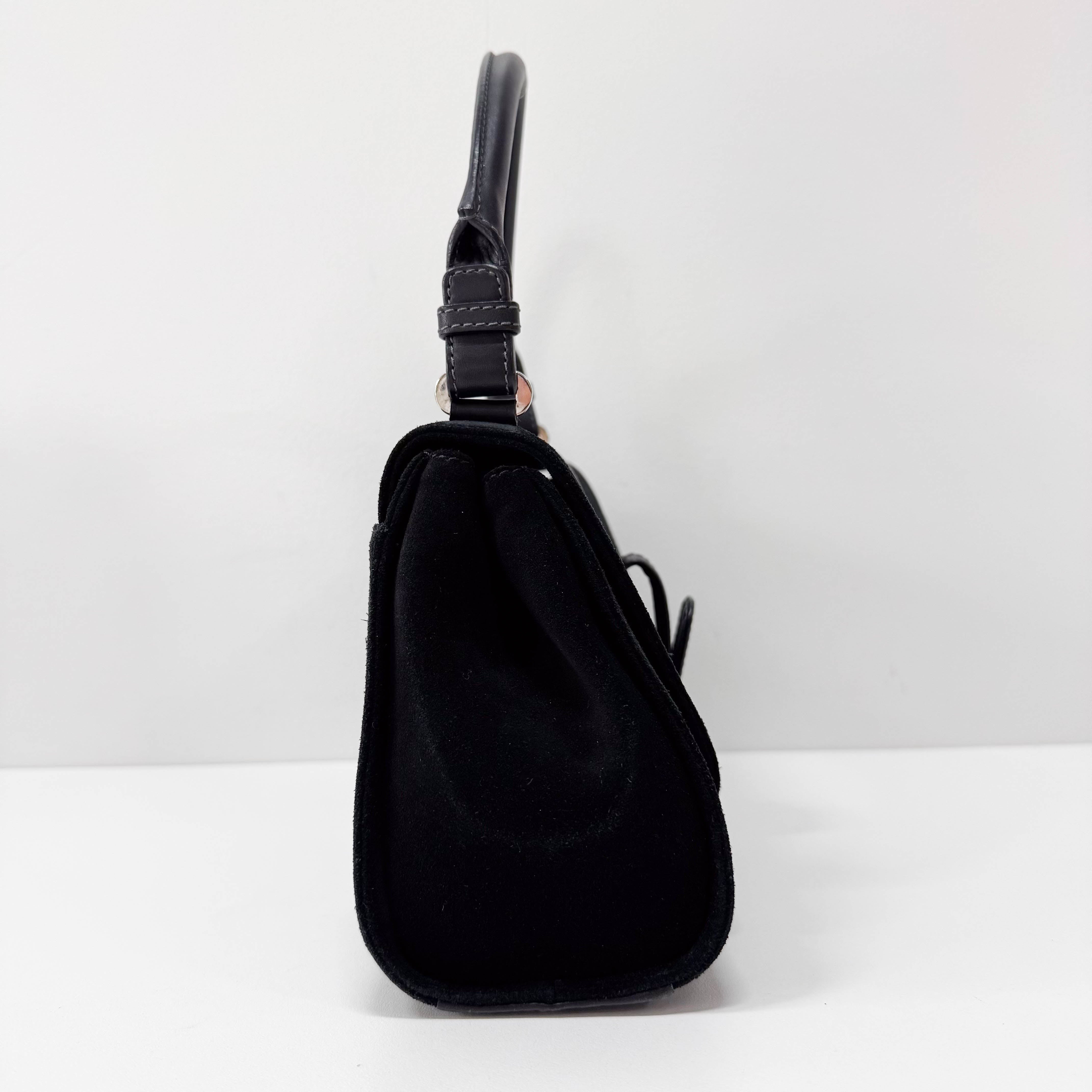 Black Suede Shoulder Bag