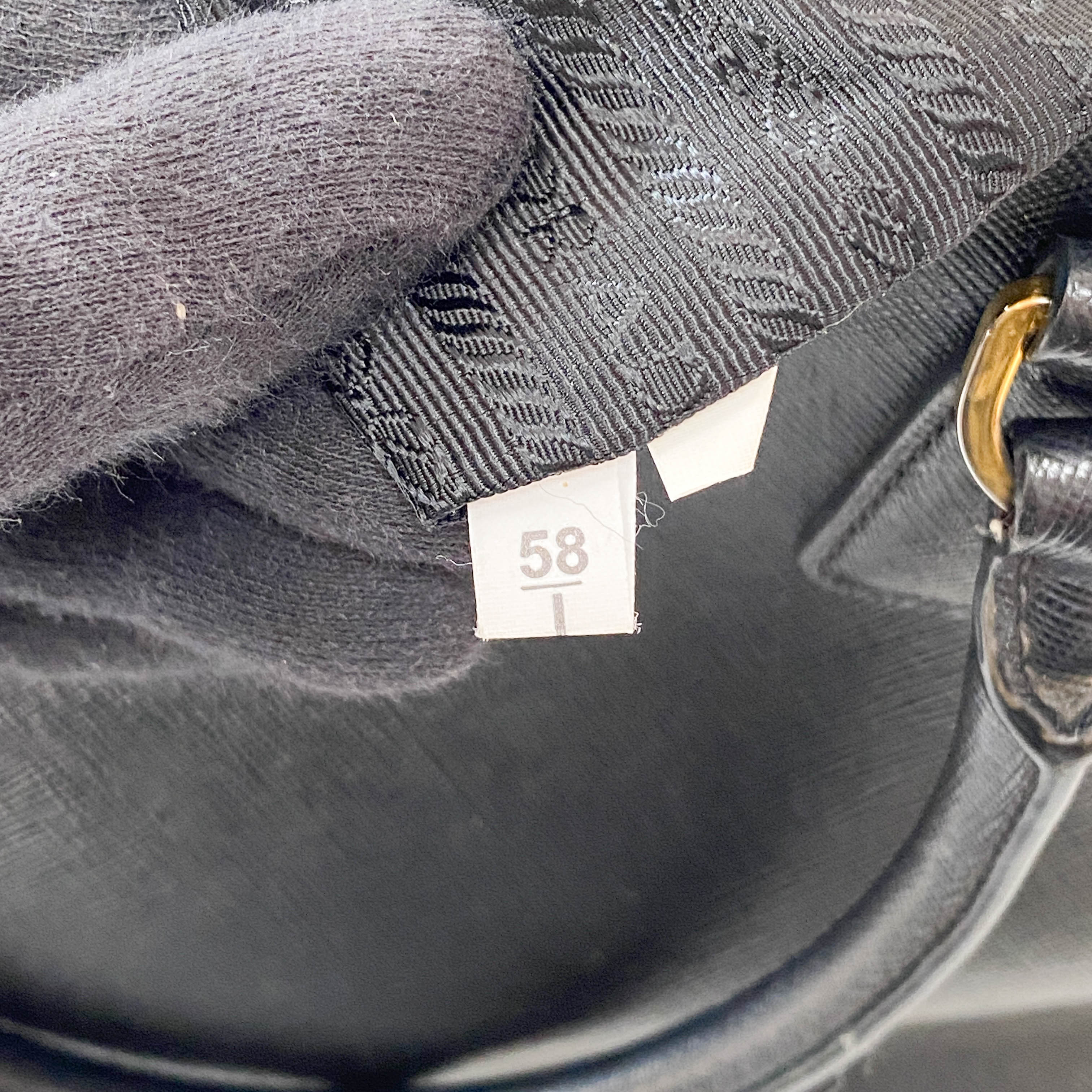 Galleria Black Leather Top Handle Bag