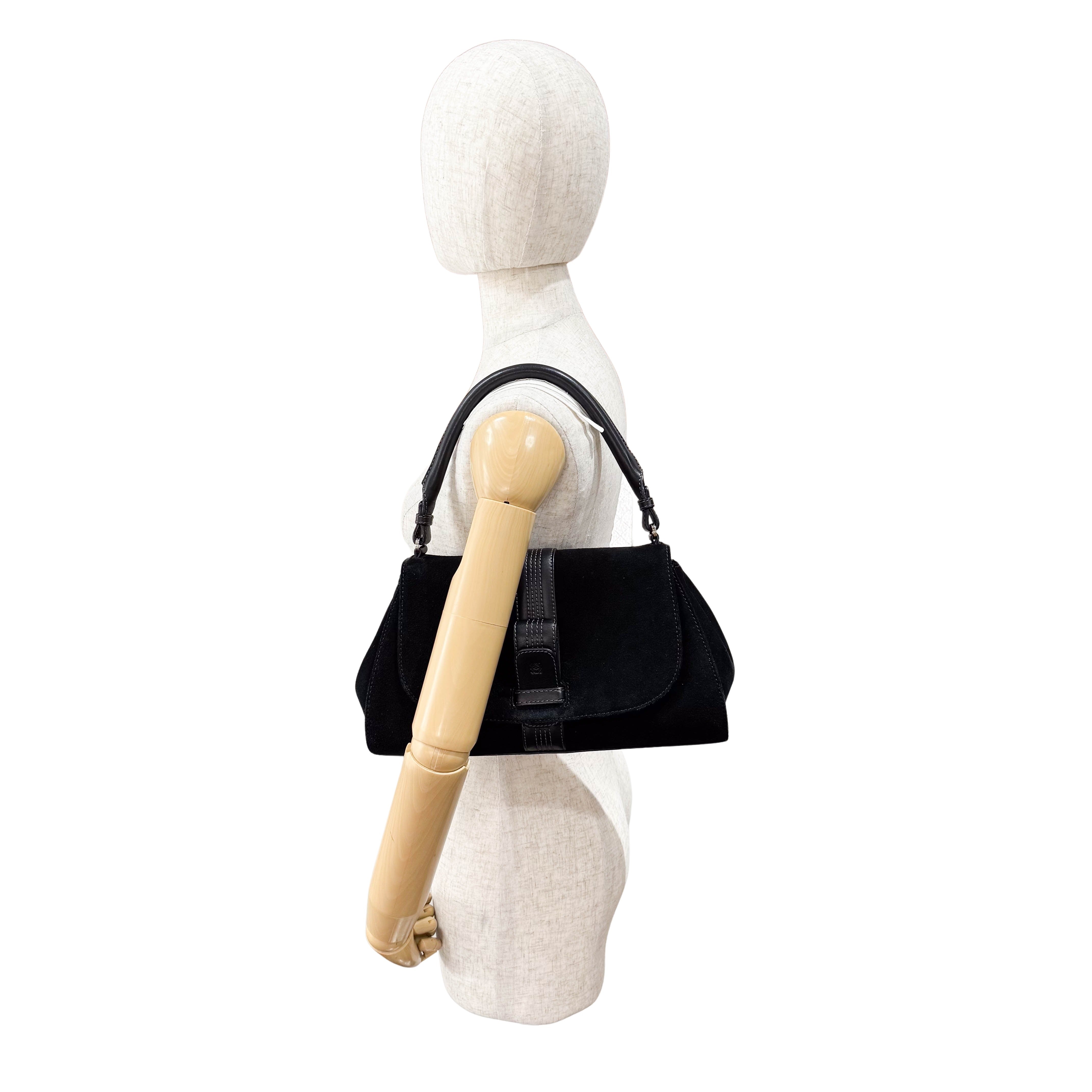 Black Suede Shoulder Bag