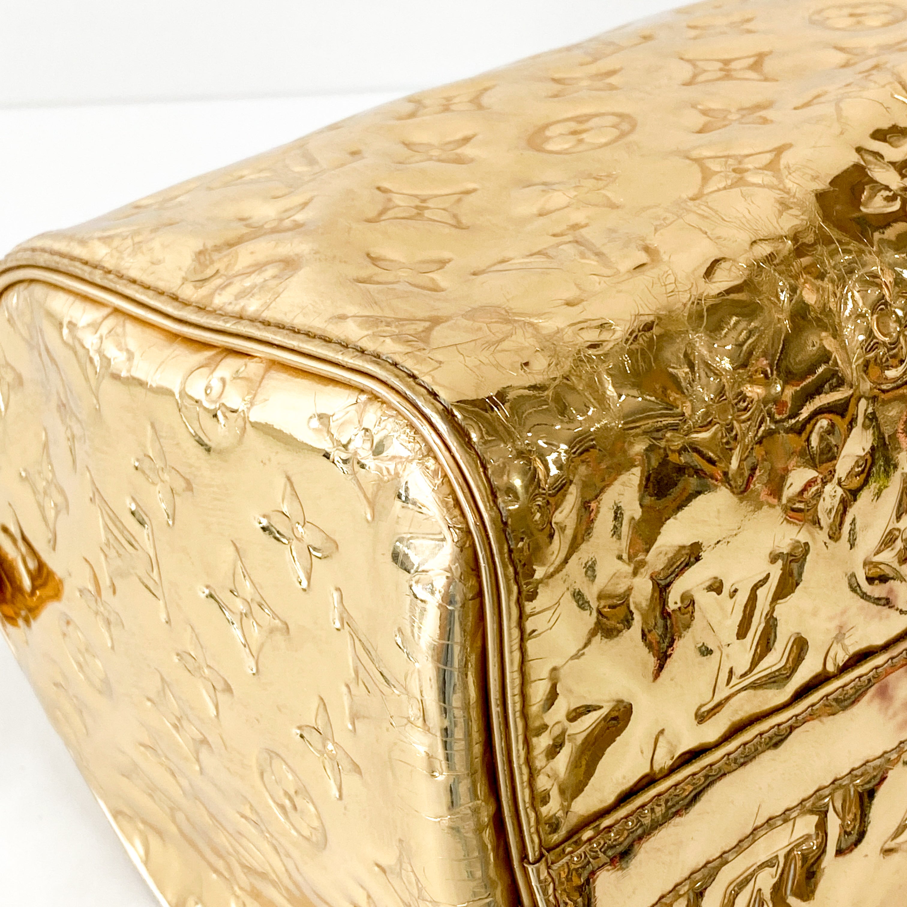 Monogram Mirror Speedy 35 Gold Coated Canvas