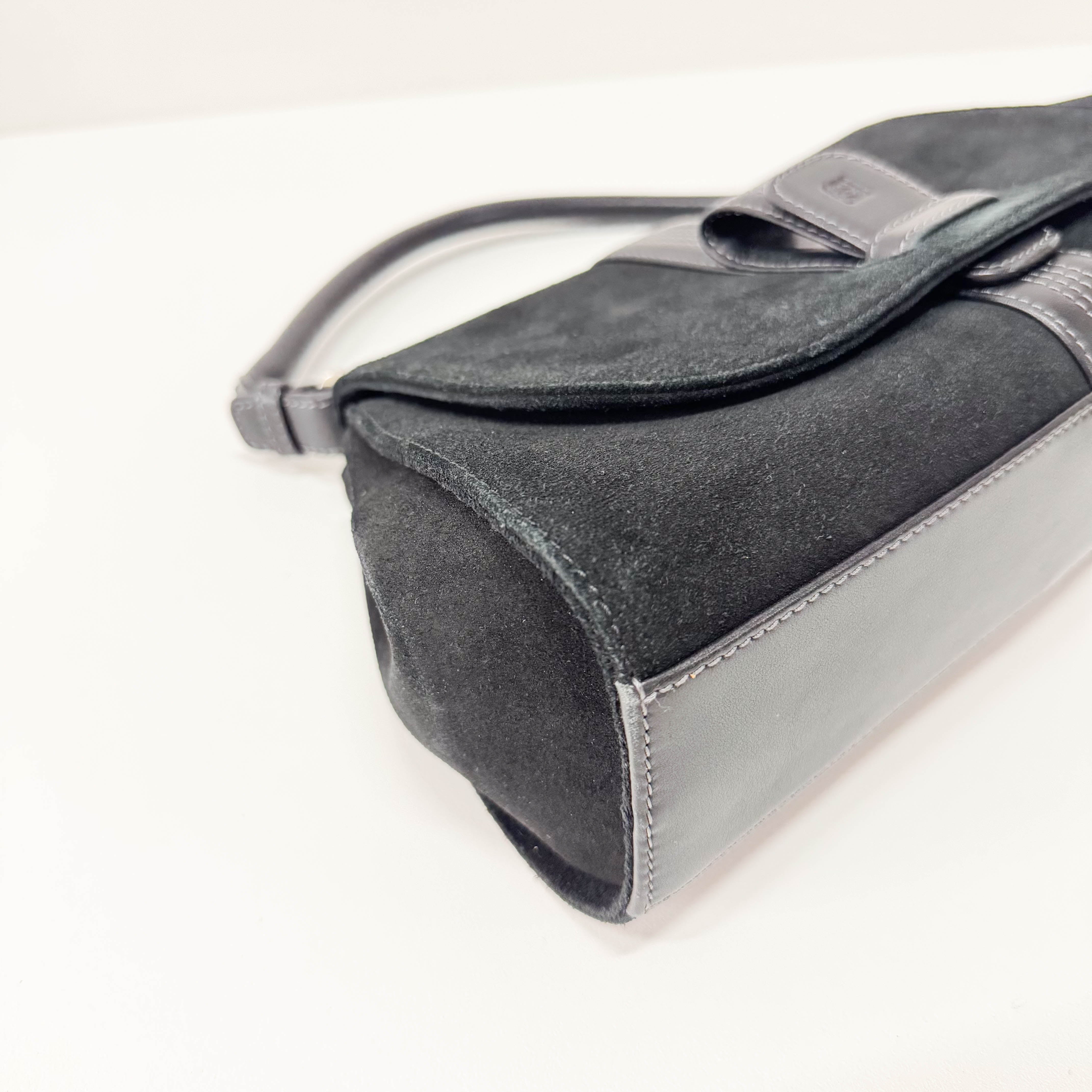 Black Suede Shoulder Bag