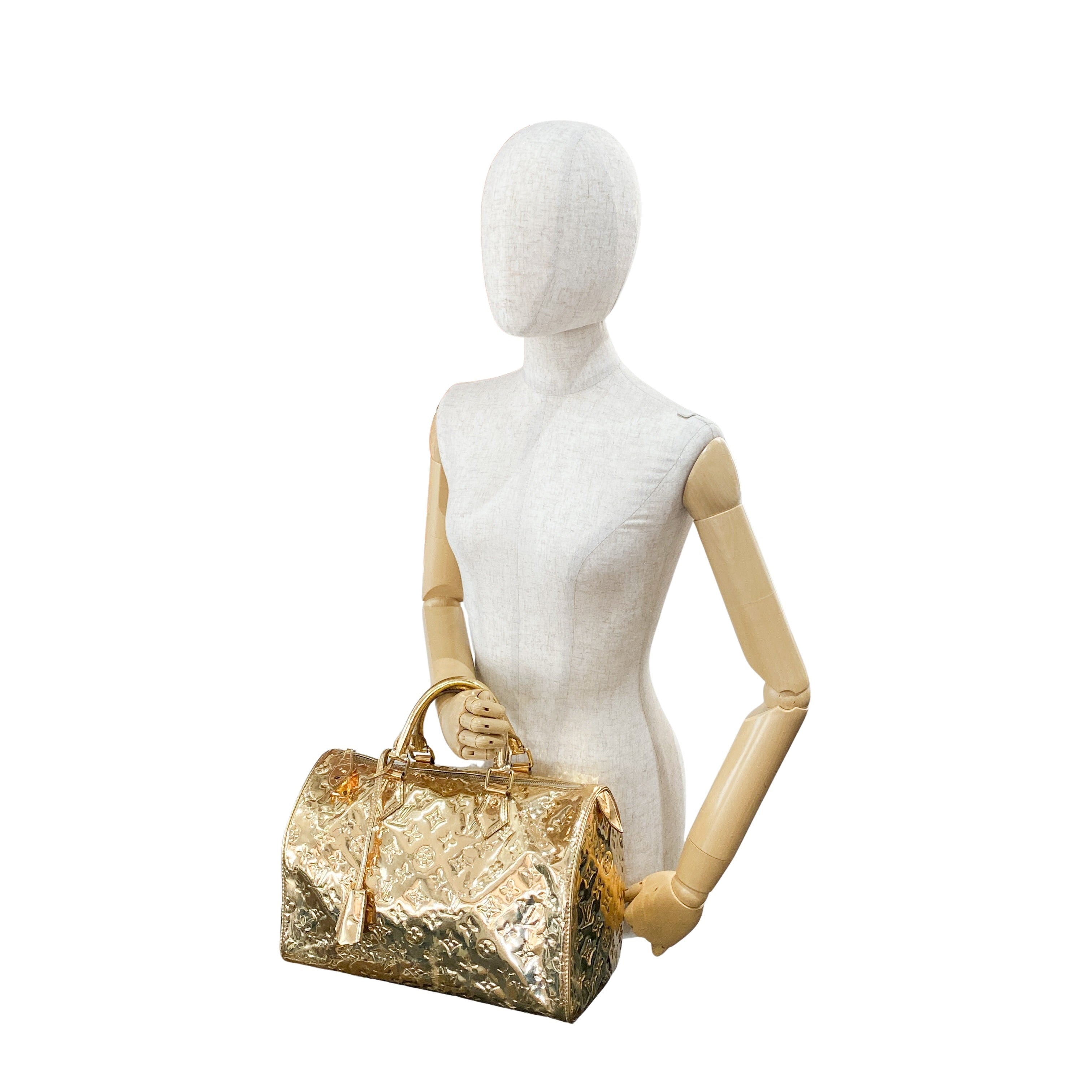 Monogram Mirror Speedy 35 Gold Coated Canvas