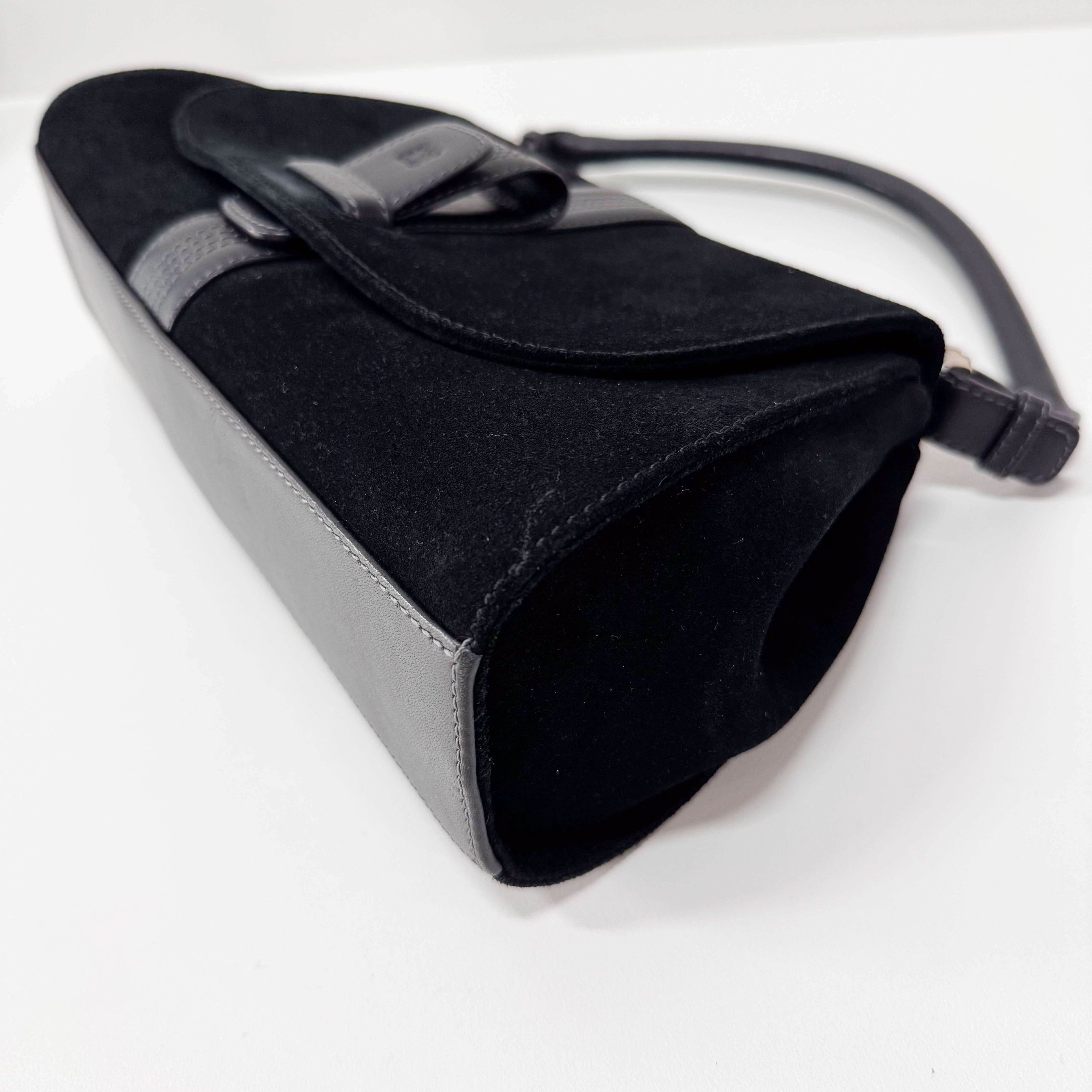 Black Suede Shoulder Bag