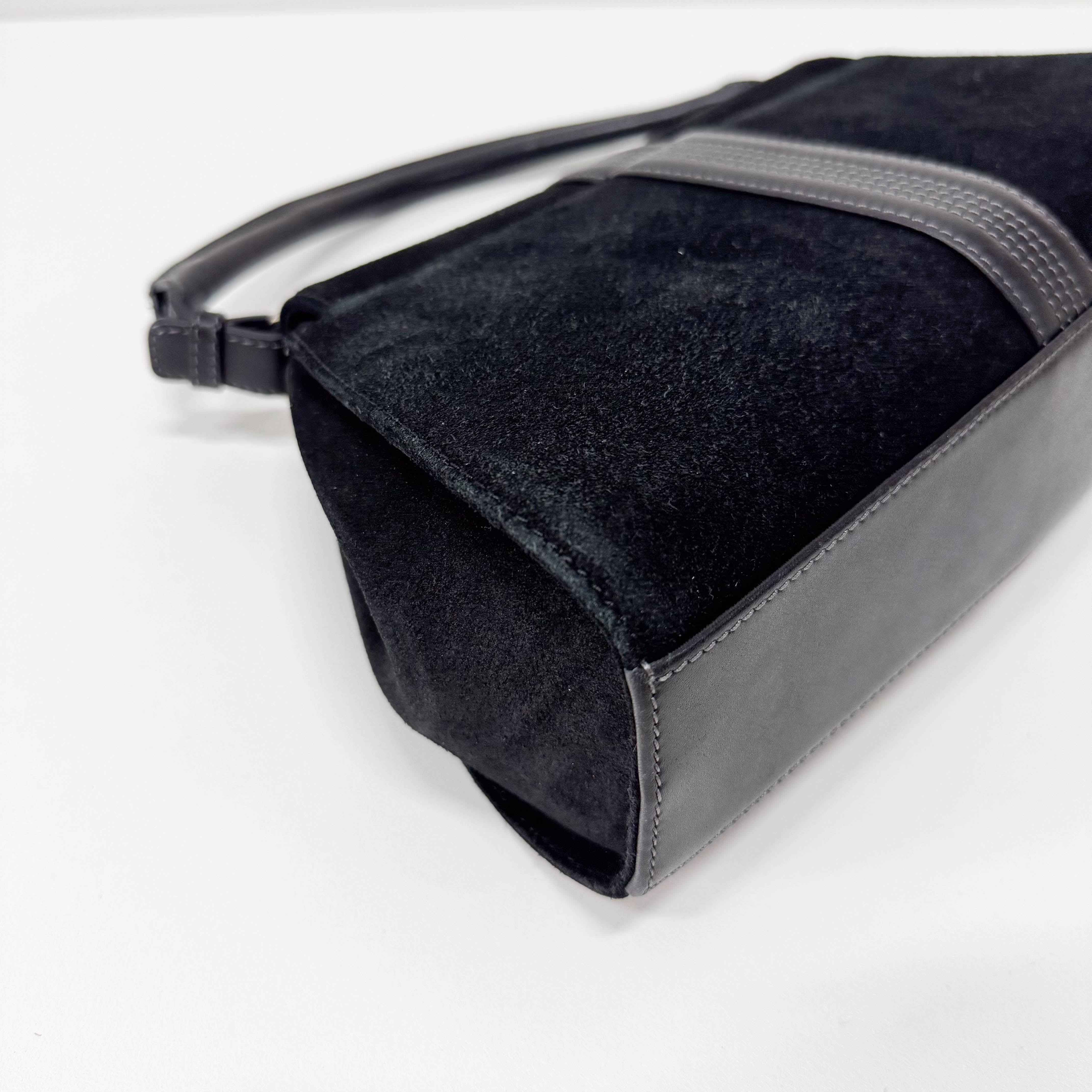 Black Suede Shoulder Bag