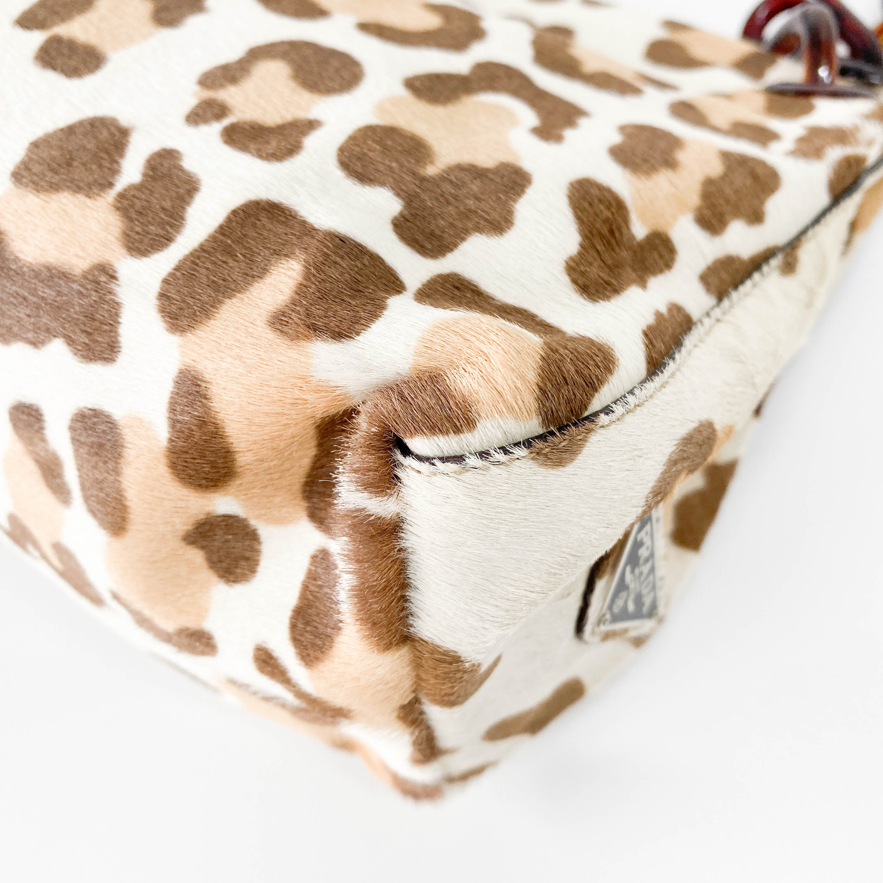 Leopard Print Pony Hair Chain Shoulder Bag