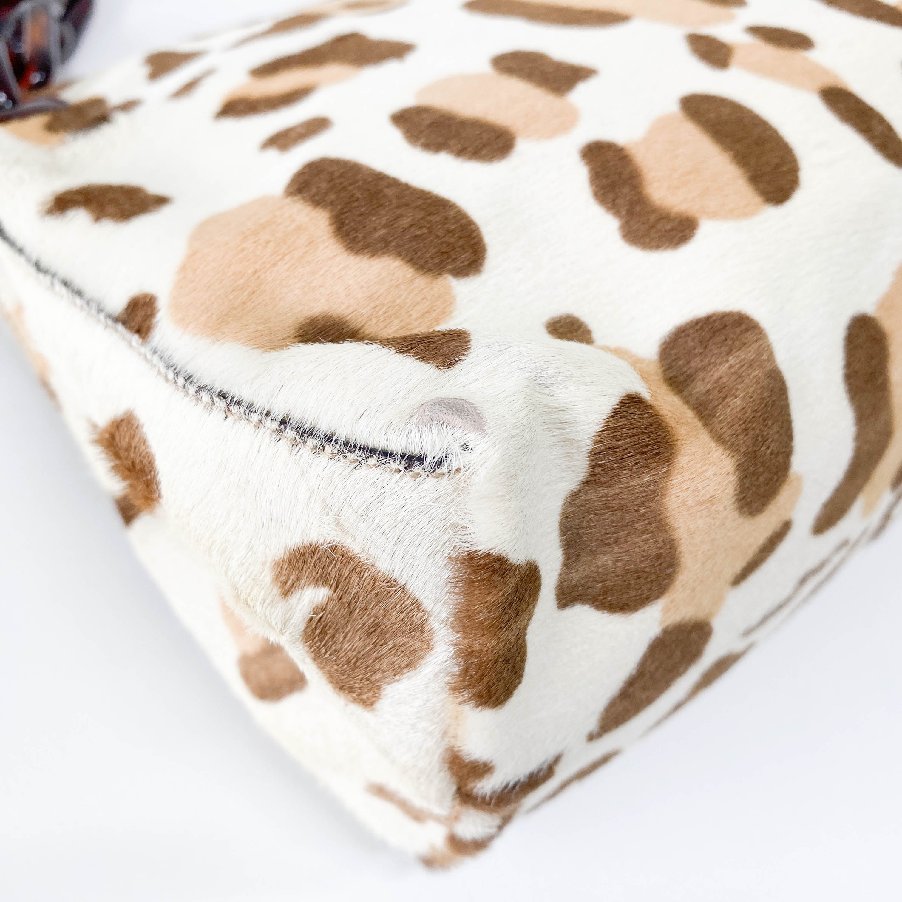 Leopard Print Pony Hair Chain Shoulder Bag