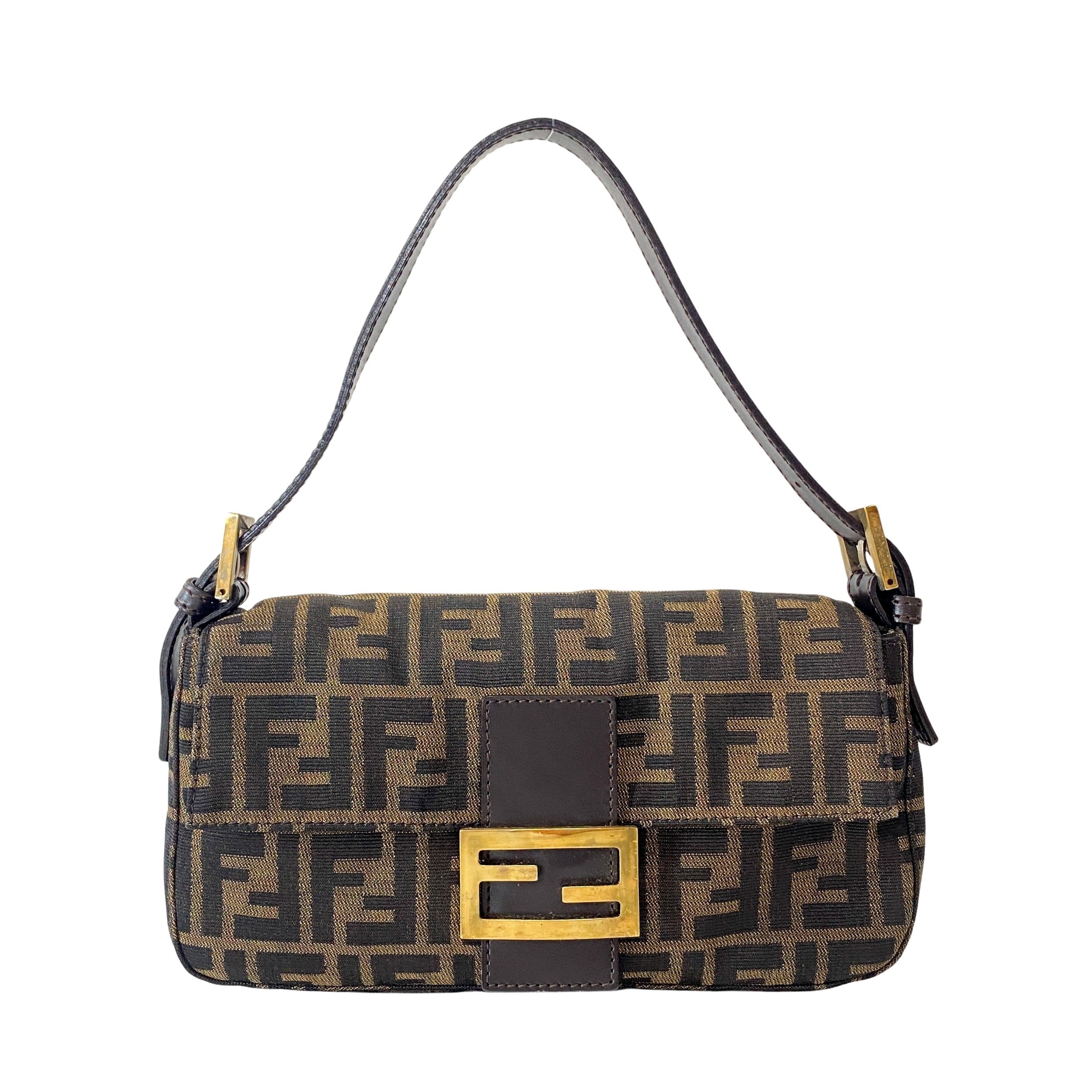 Zucca Brown Coated Canvas Shoulder Bag