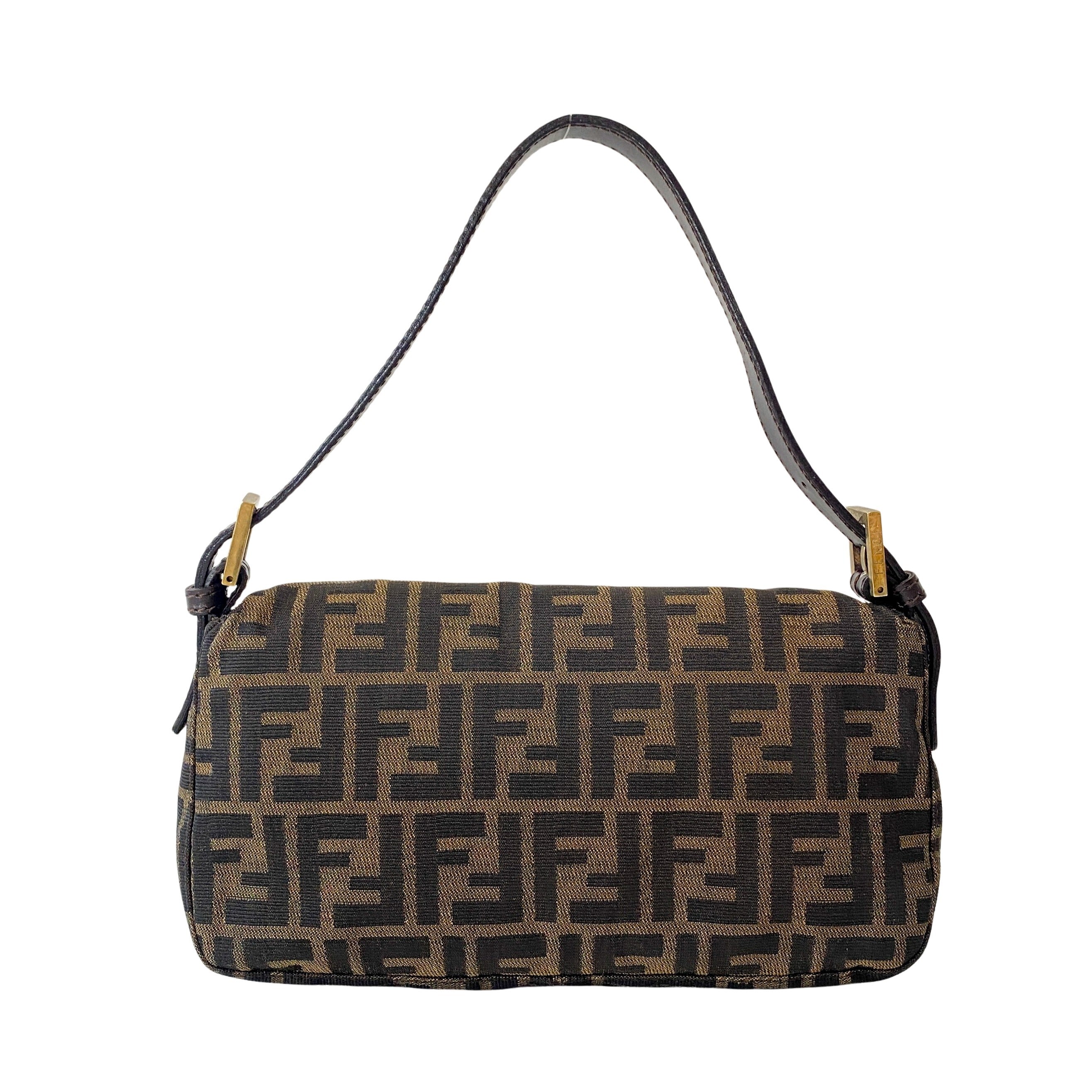 Zucca Brown Coated Canvas Shoulder Bag