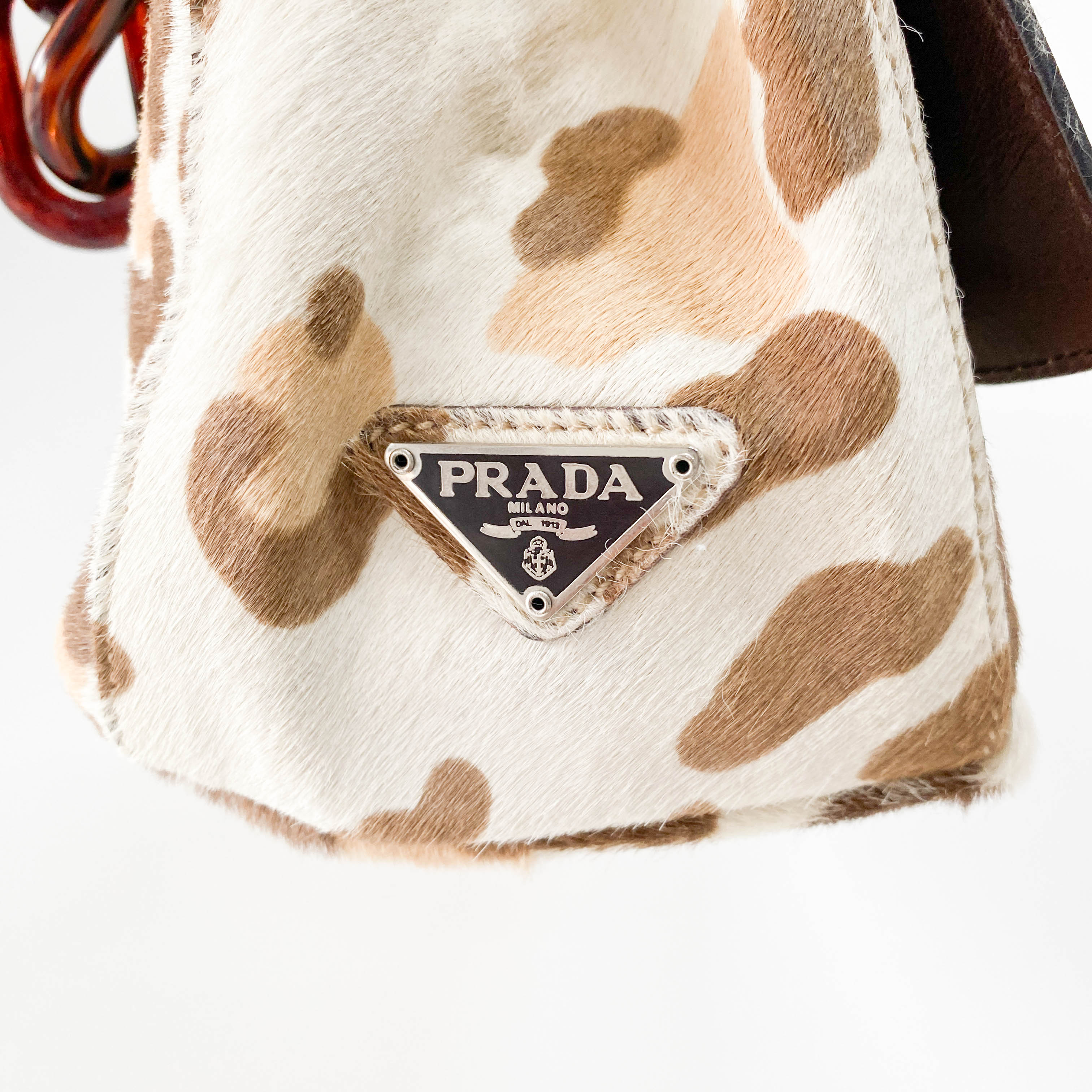 Leopard Print Pony Hair Chain Shoulder Bag