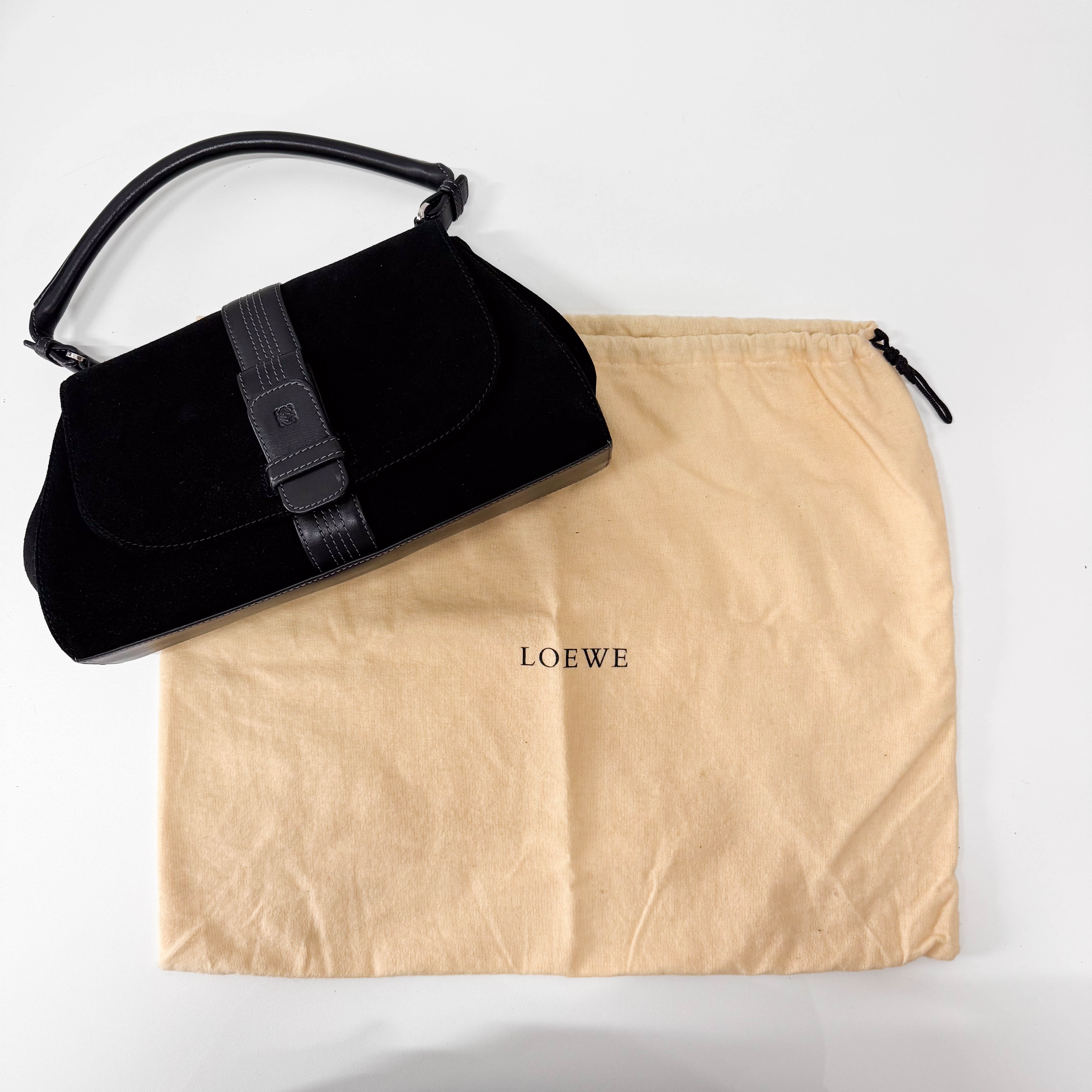 Black Suede Shoulder Bag