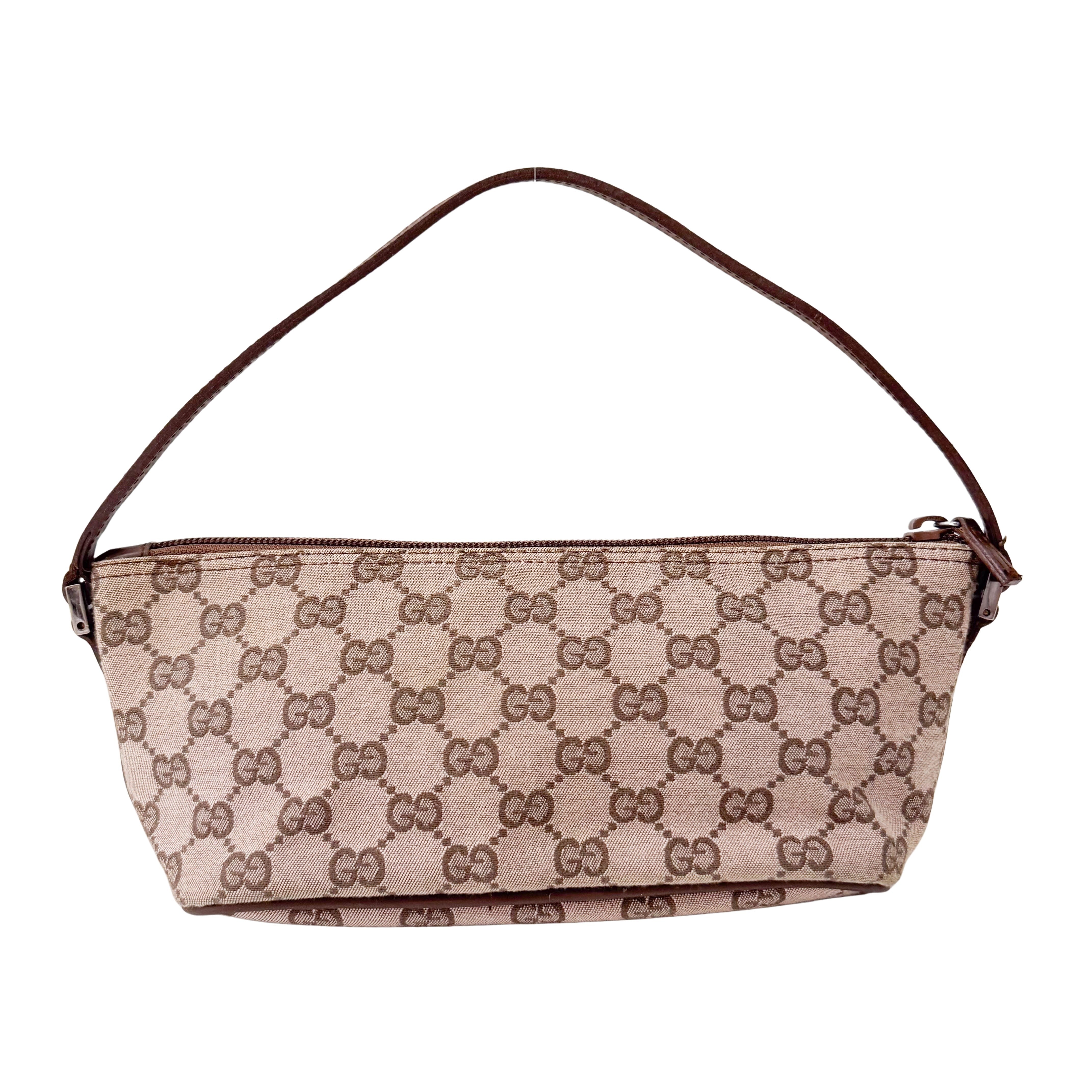 Boat GG Canvas Brown Pouch Shoulder Bag