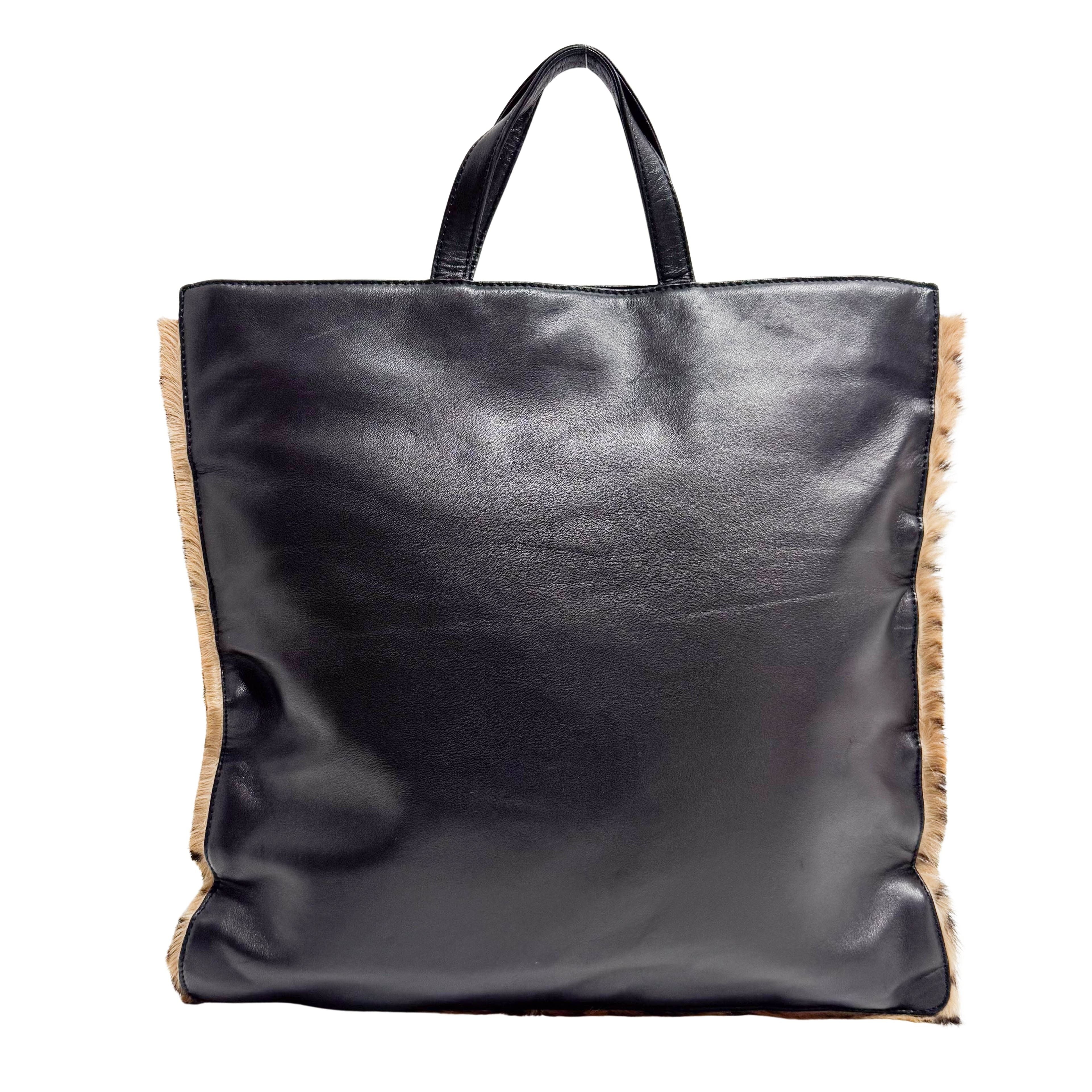 Brown Animal Print Pony Hair Handbag