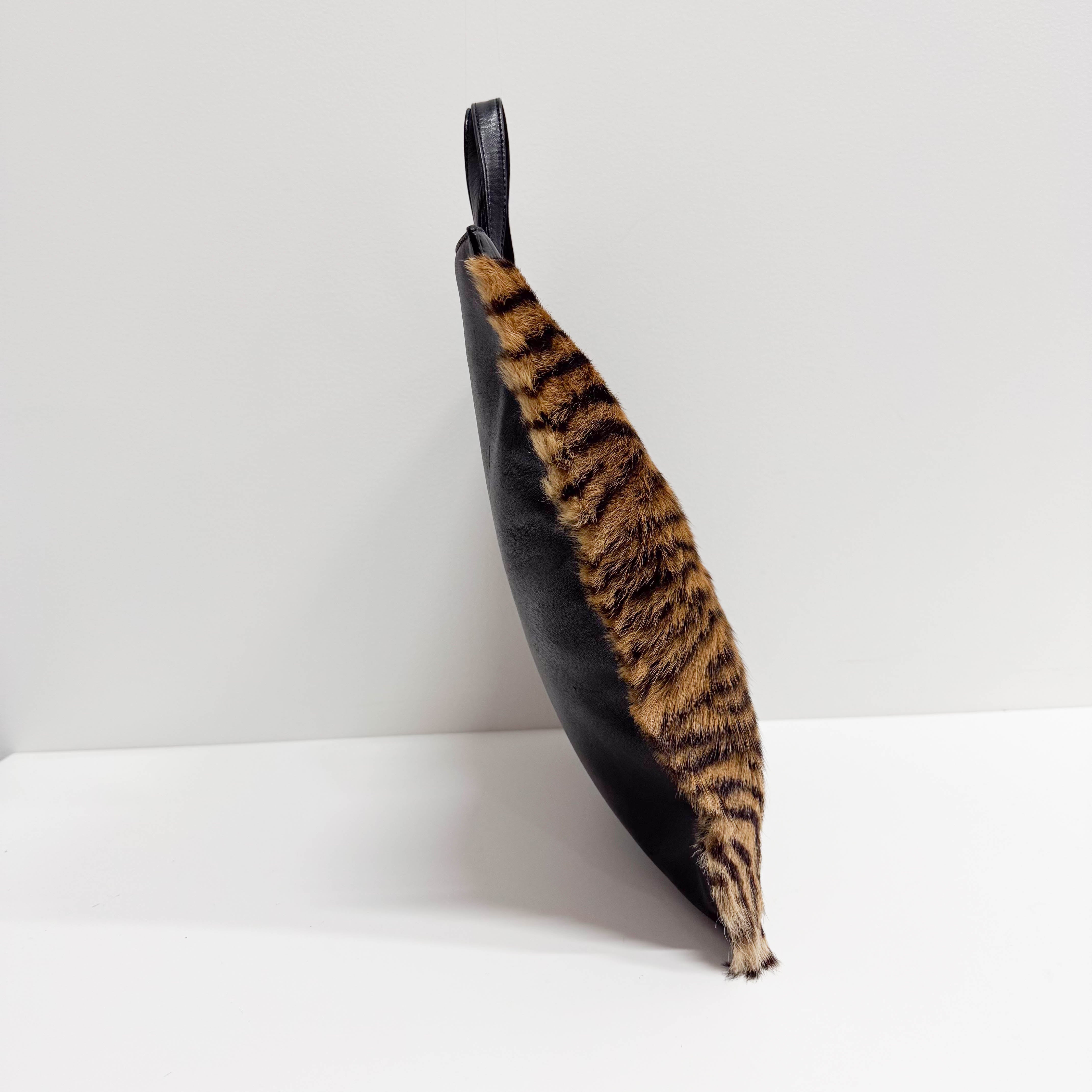 Brown Animal Print Pony Hair Handbag