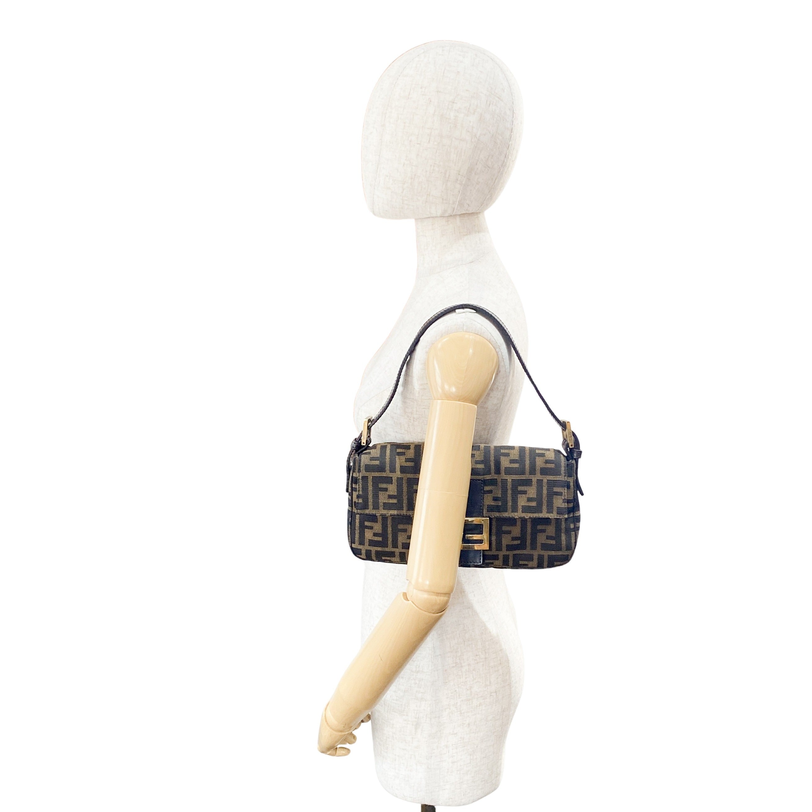 Zucca Brown Coated Canvas Shoulder Bag