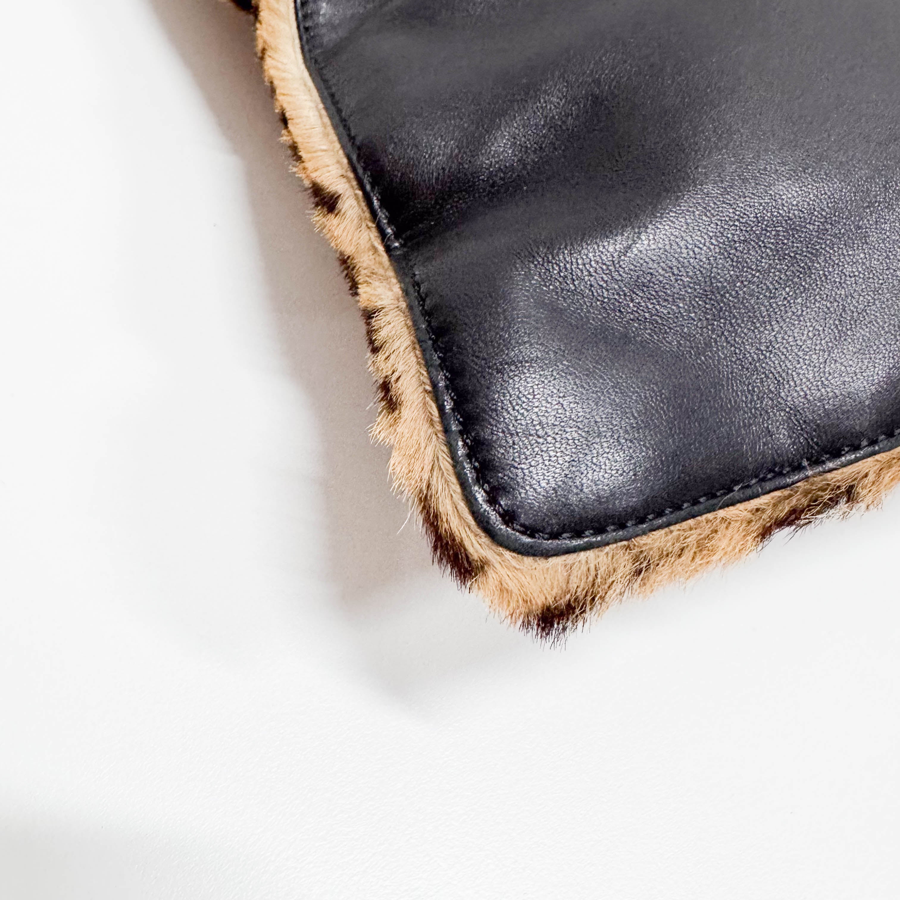 Brown Animal Print Pony Hair Handbag