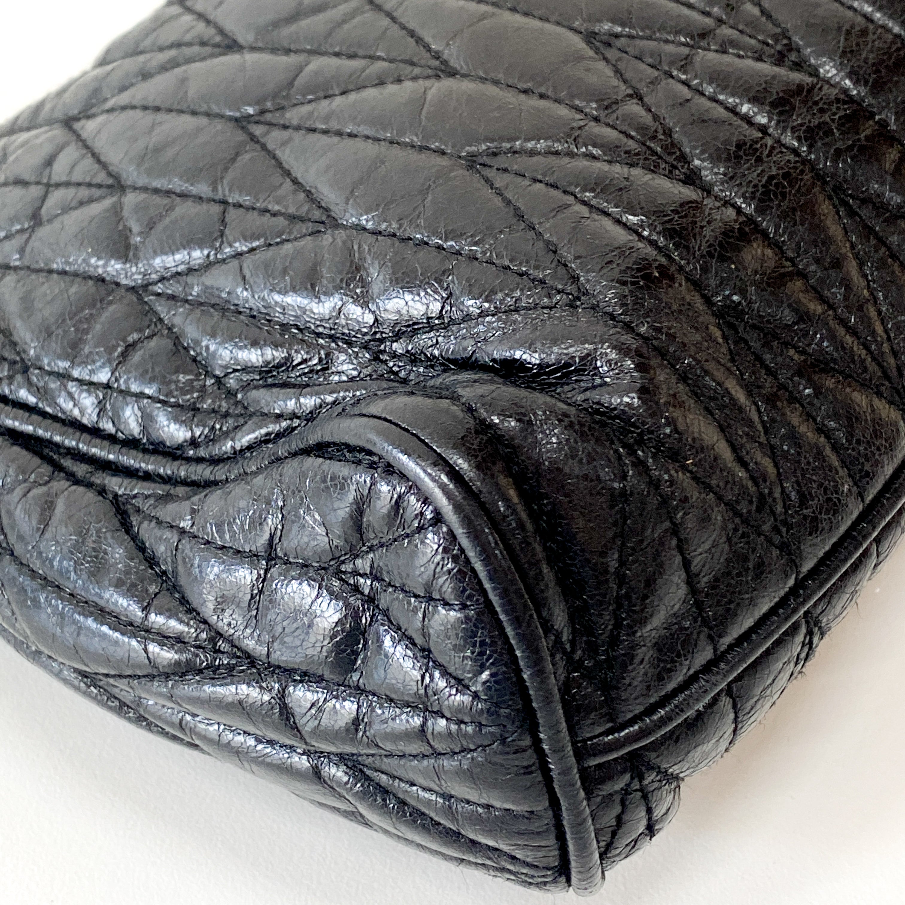 Black Vitello Matelasse Pochette