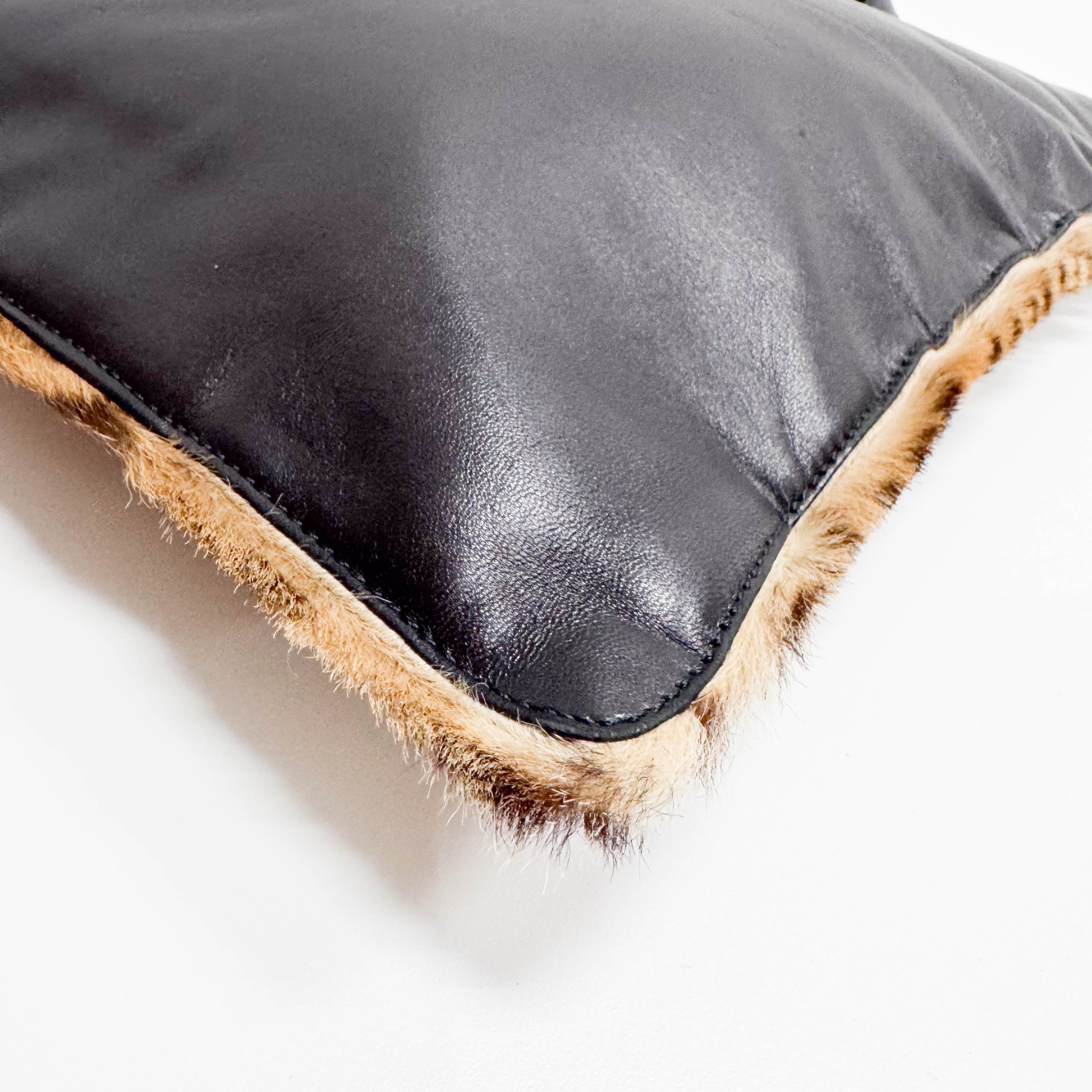 Brown Animal Print Pony Hair Handbag