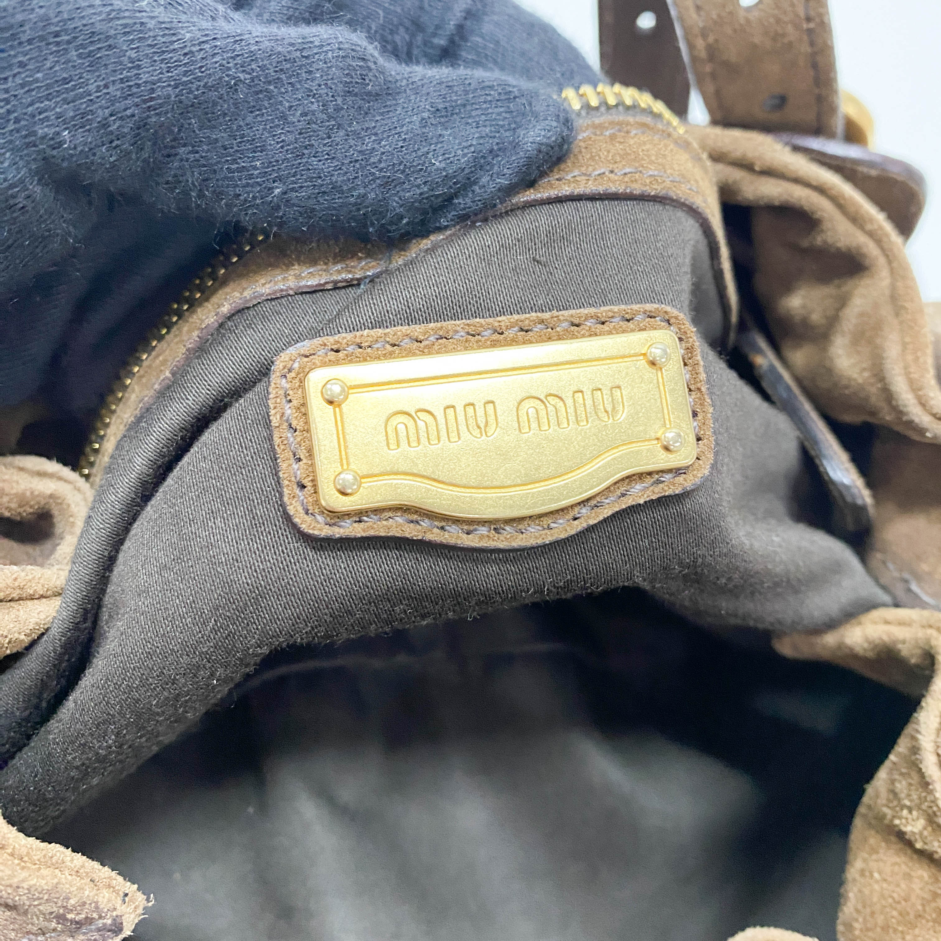 Brown Suede Shoulder Bag