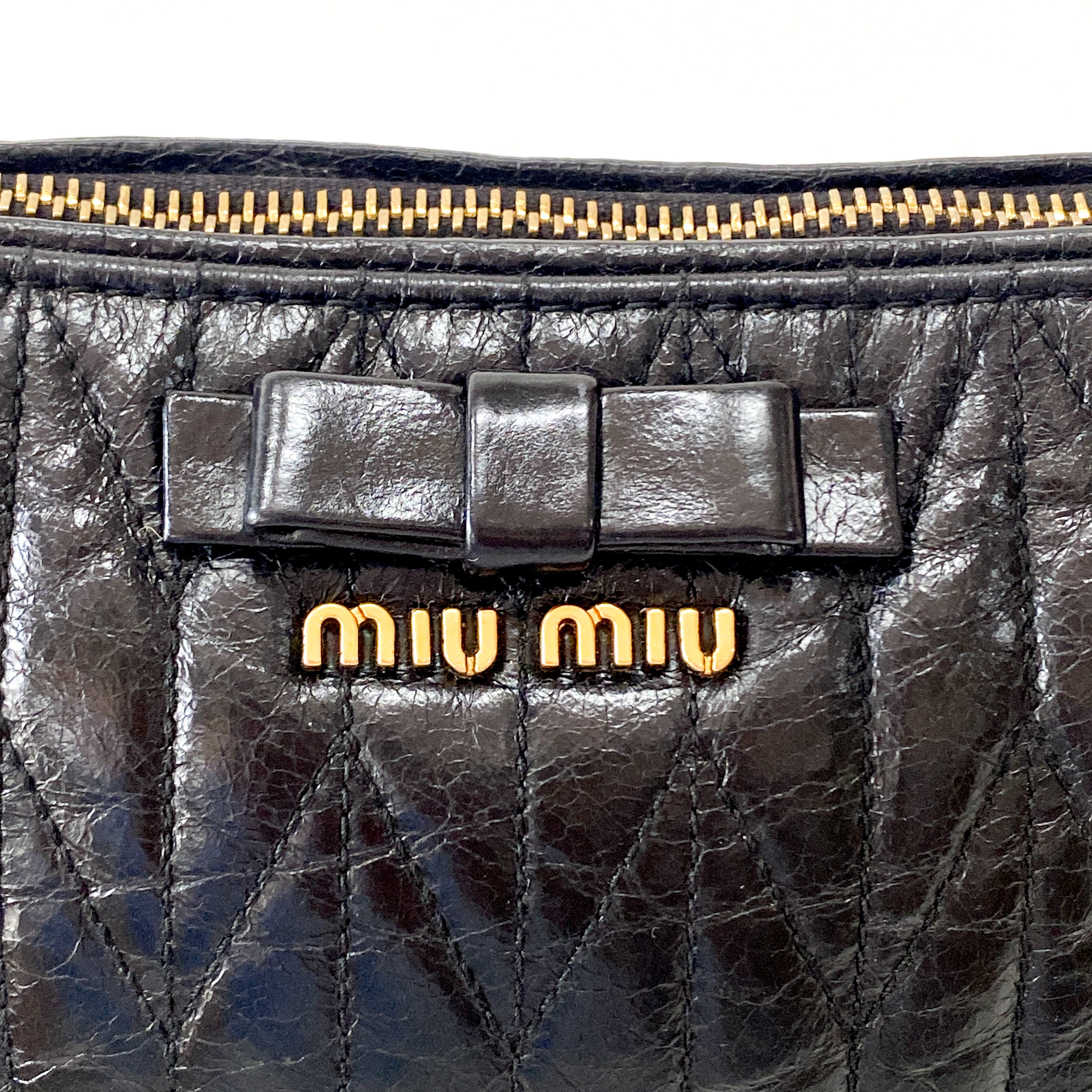 Black Vitello Matelasse Pochette