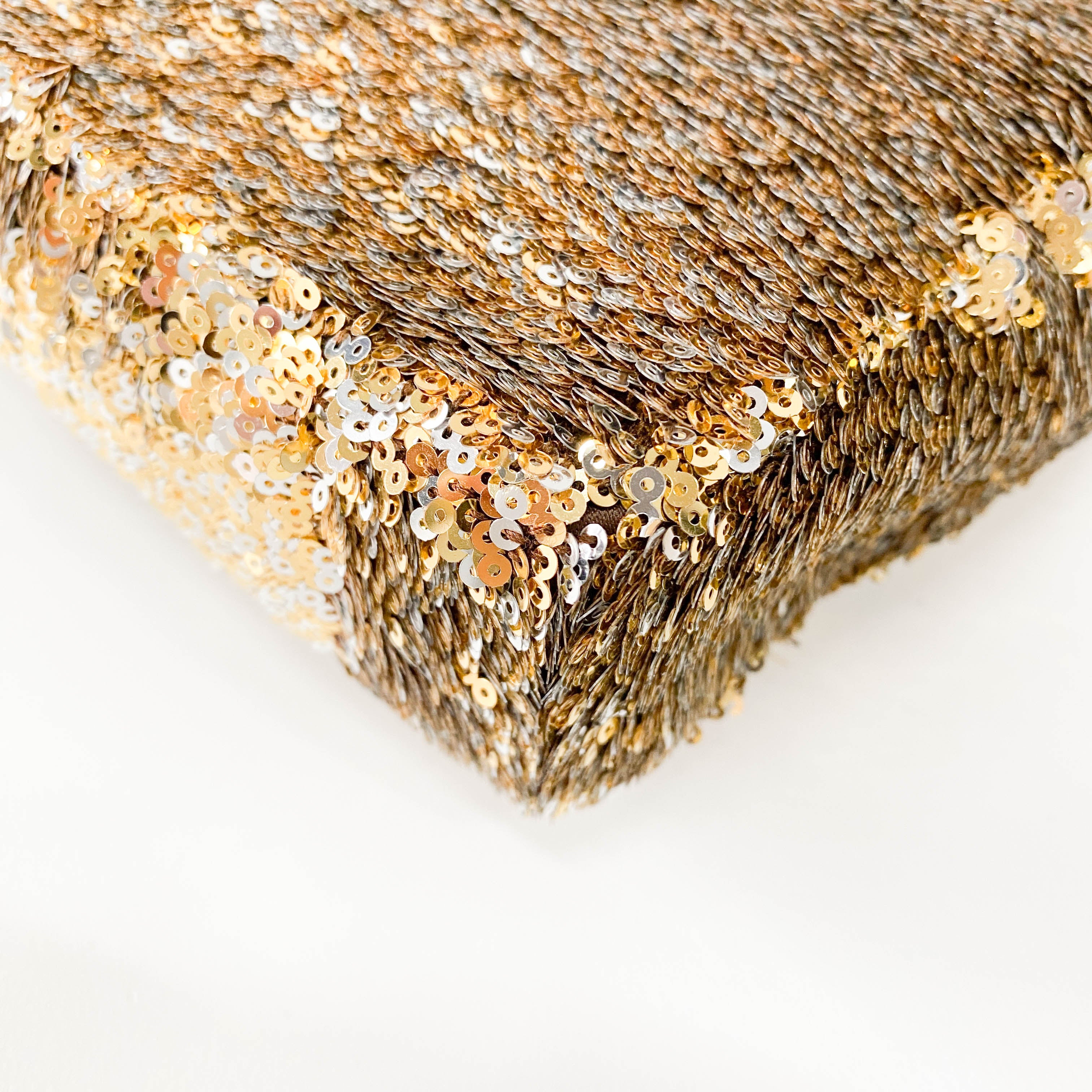 Timeless Classic Single Flap Gold Sequin Chain Shoulder Bag