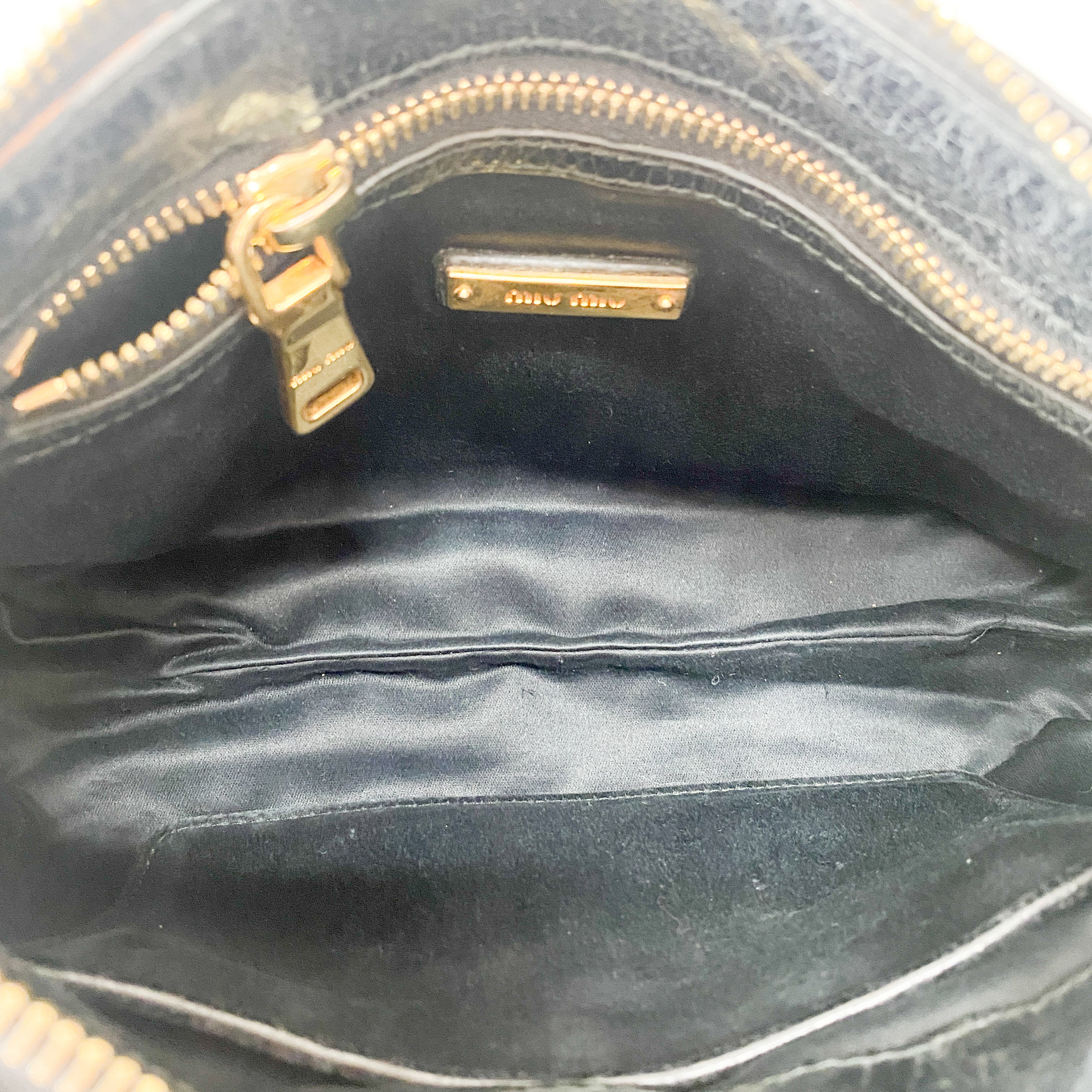 Black Vitello Matelasse Pochette