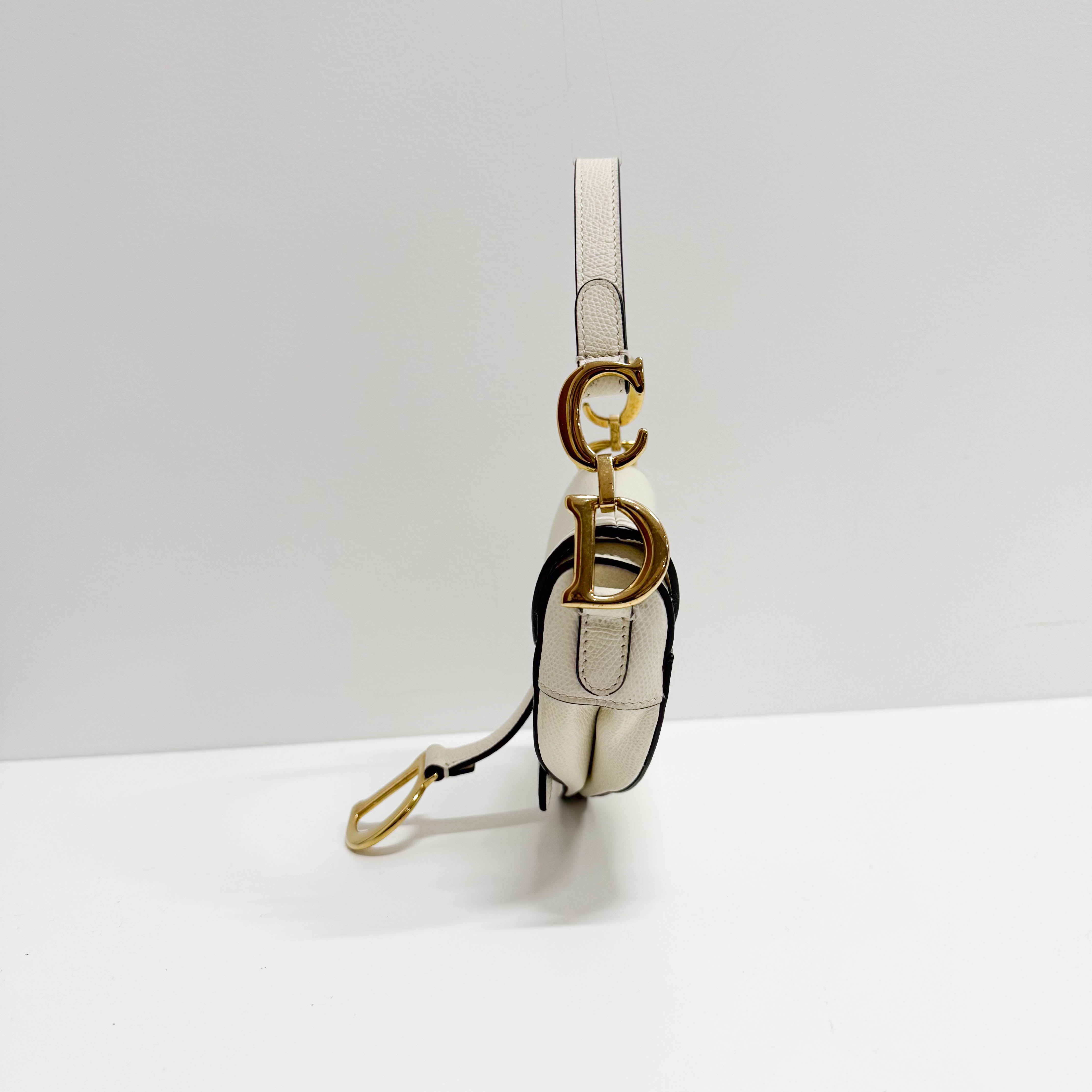 Saddle White Leather Shoulder Bag