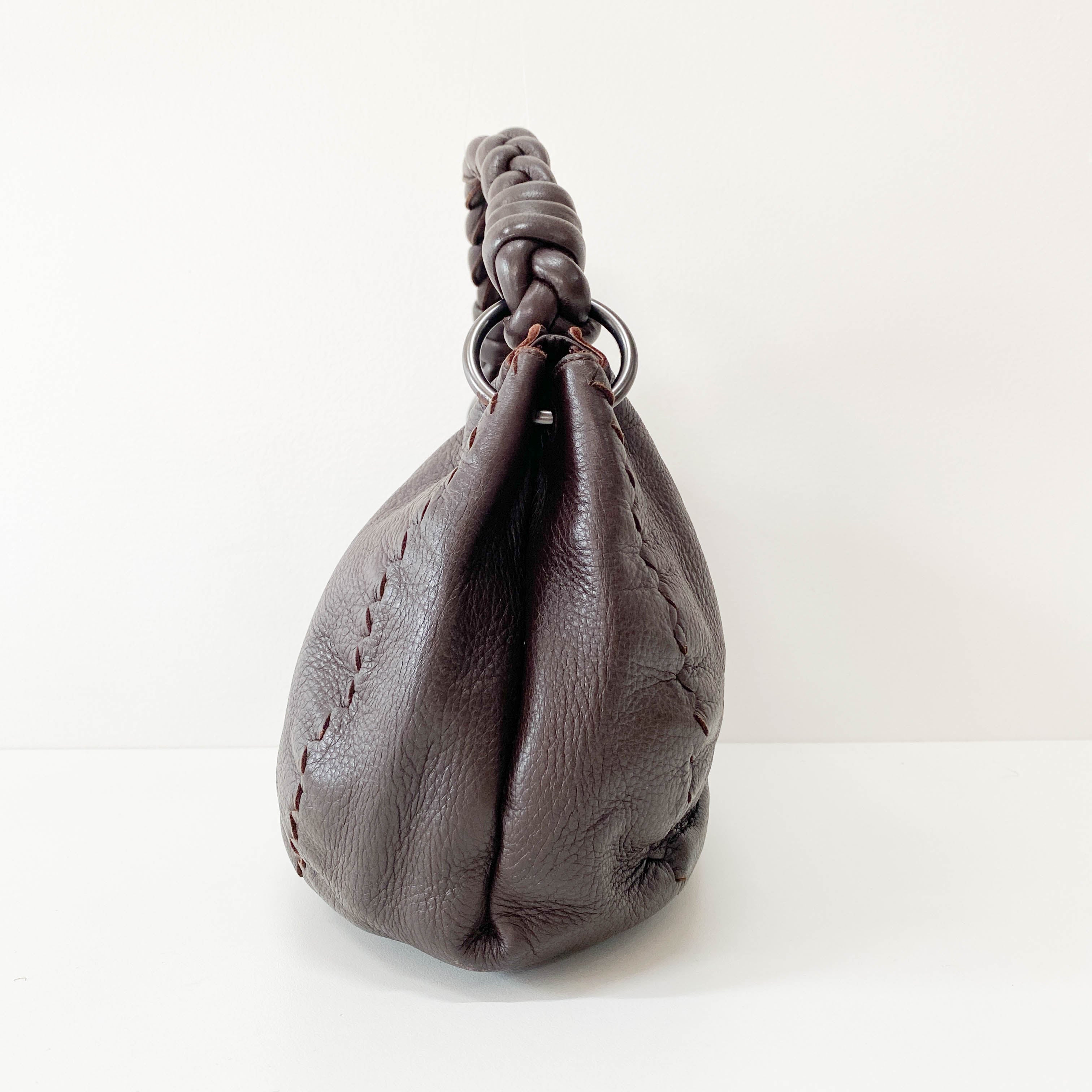 Vintage Brown Leather Shoulder Bag