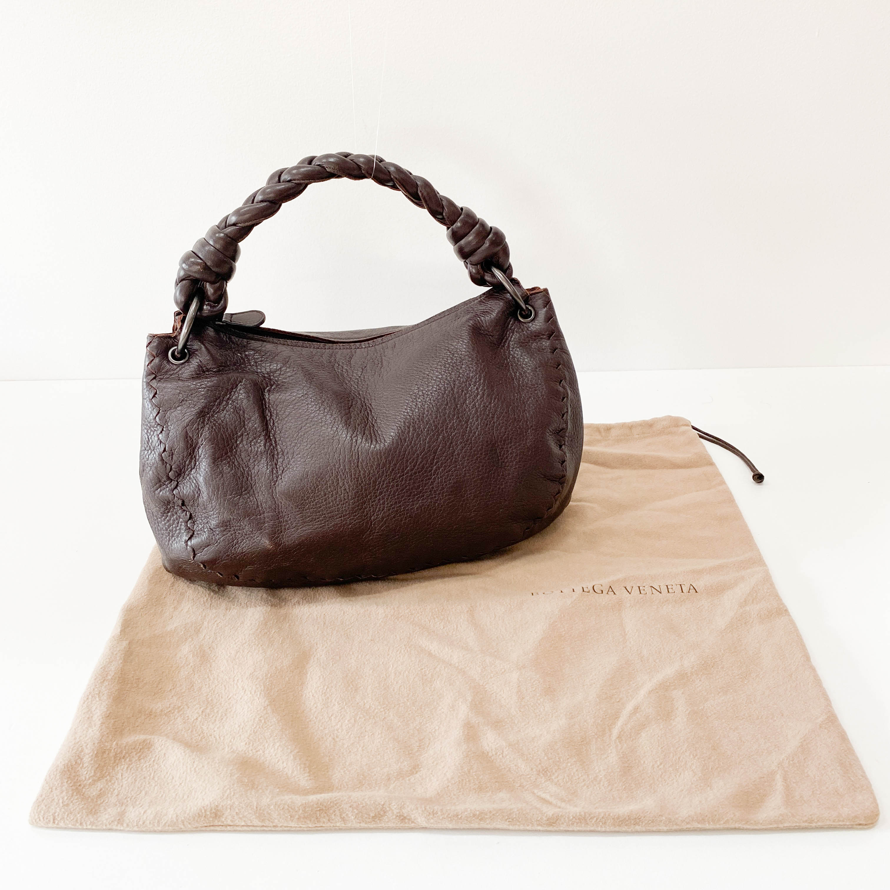 Vintage Brown Leather Shoulder Bag