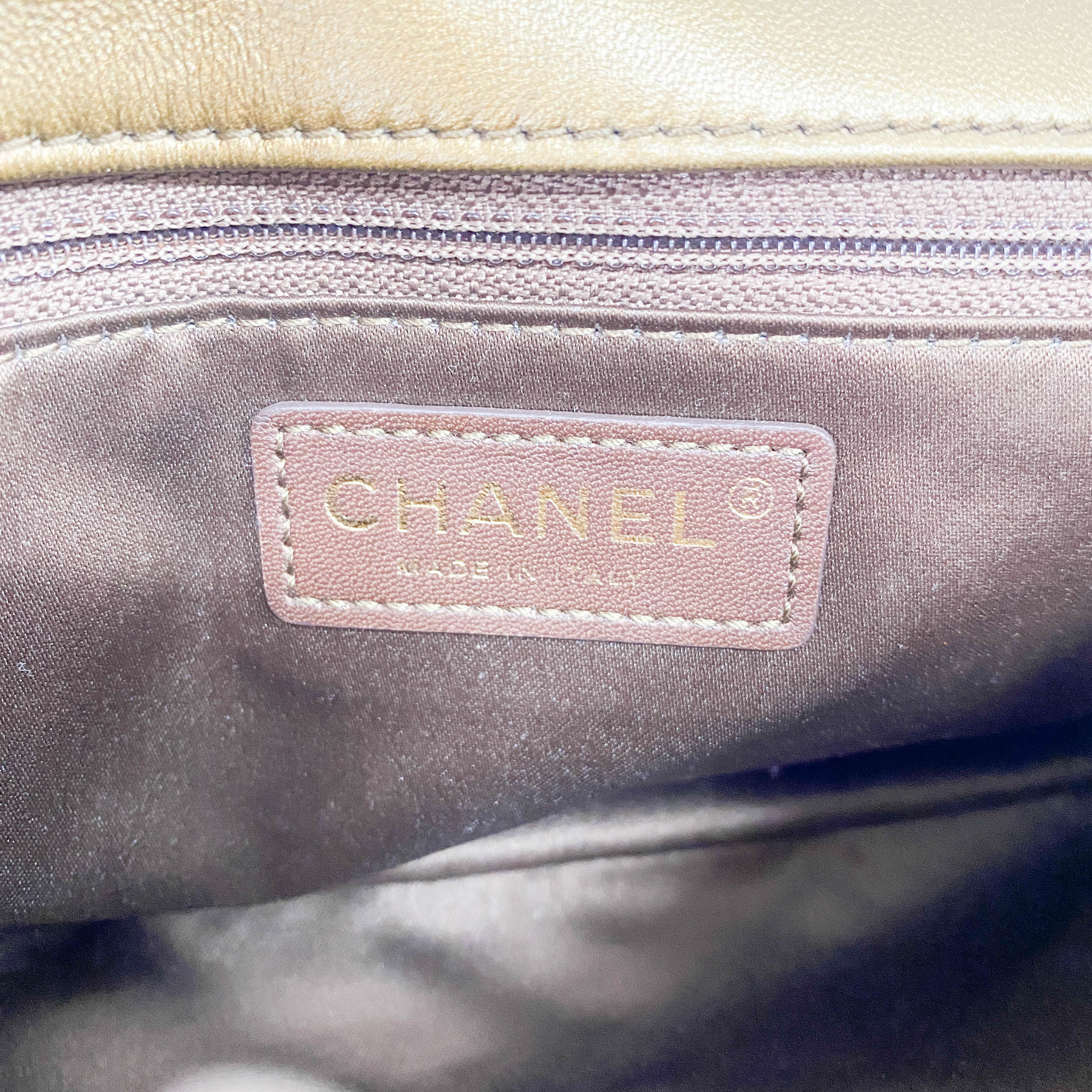 Timeless Classic Single Flap Gold Sequin Chain Shoulder Bag