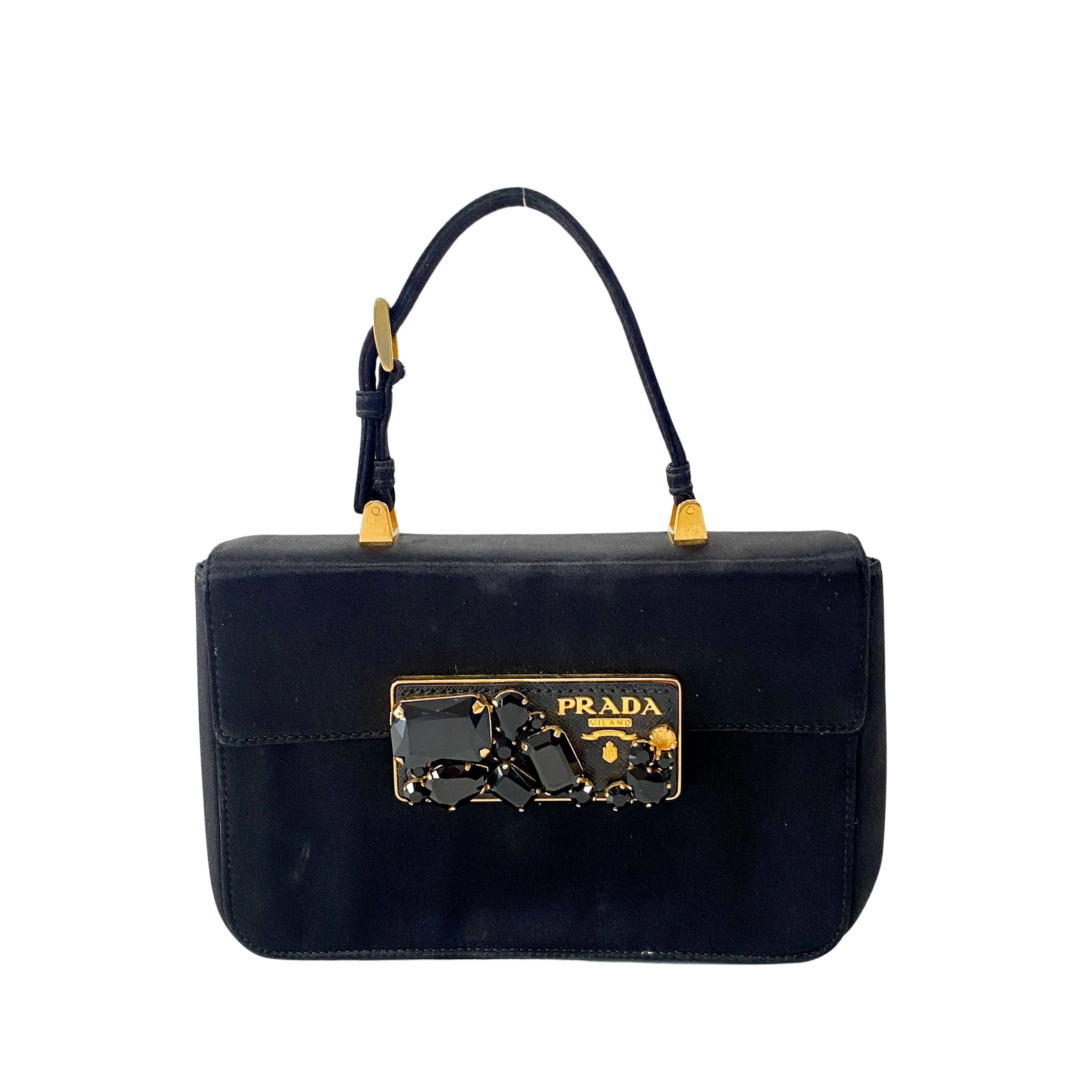 Black Bijoux in Satin Mini Bag
