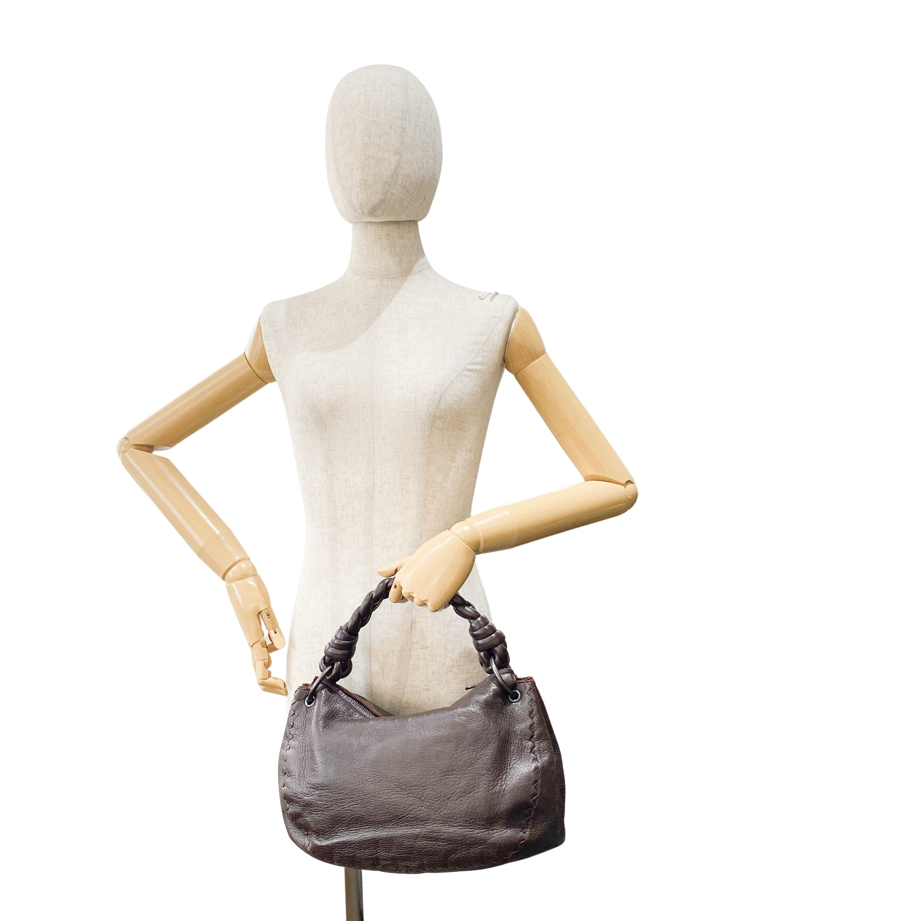 Vintage Brown Leather Shoulder Bag