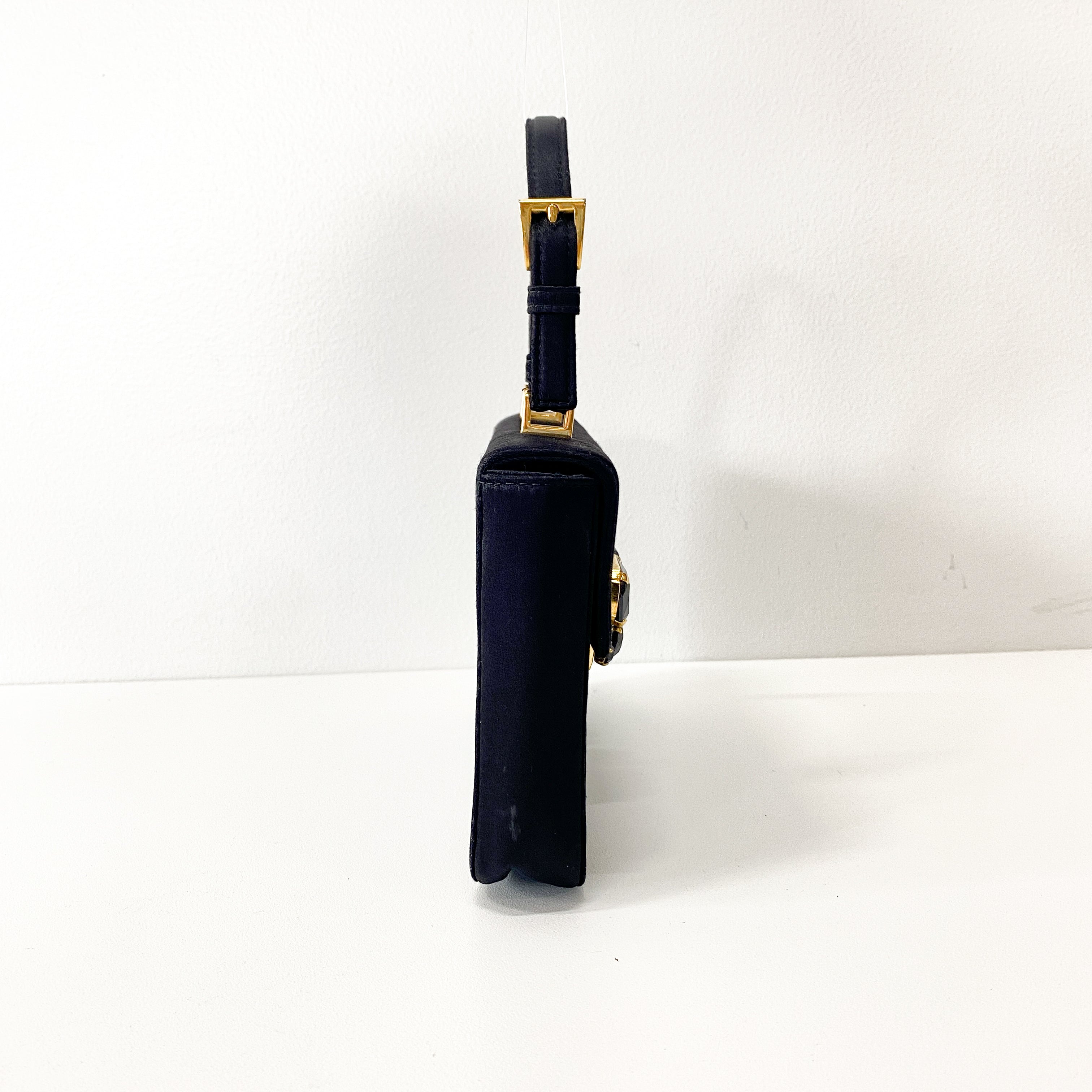 Black Bijoux in Satin Mini Bag