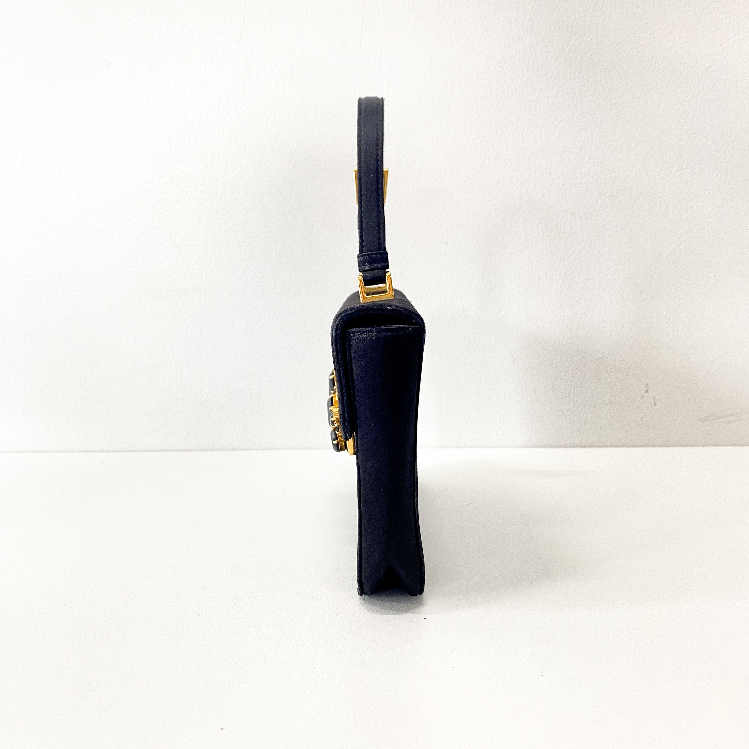 Black Bijoux in Satin Mini Bag