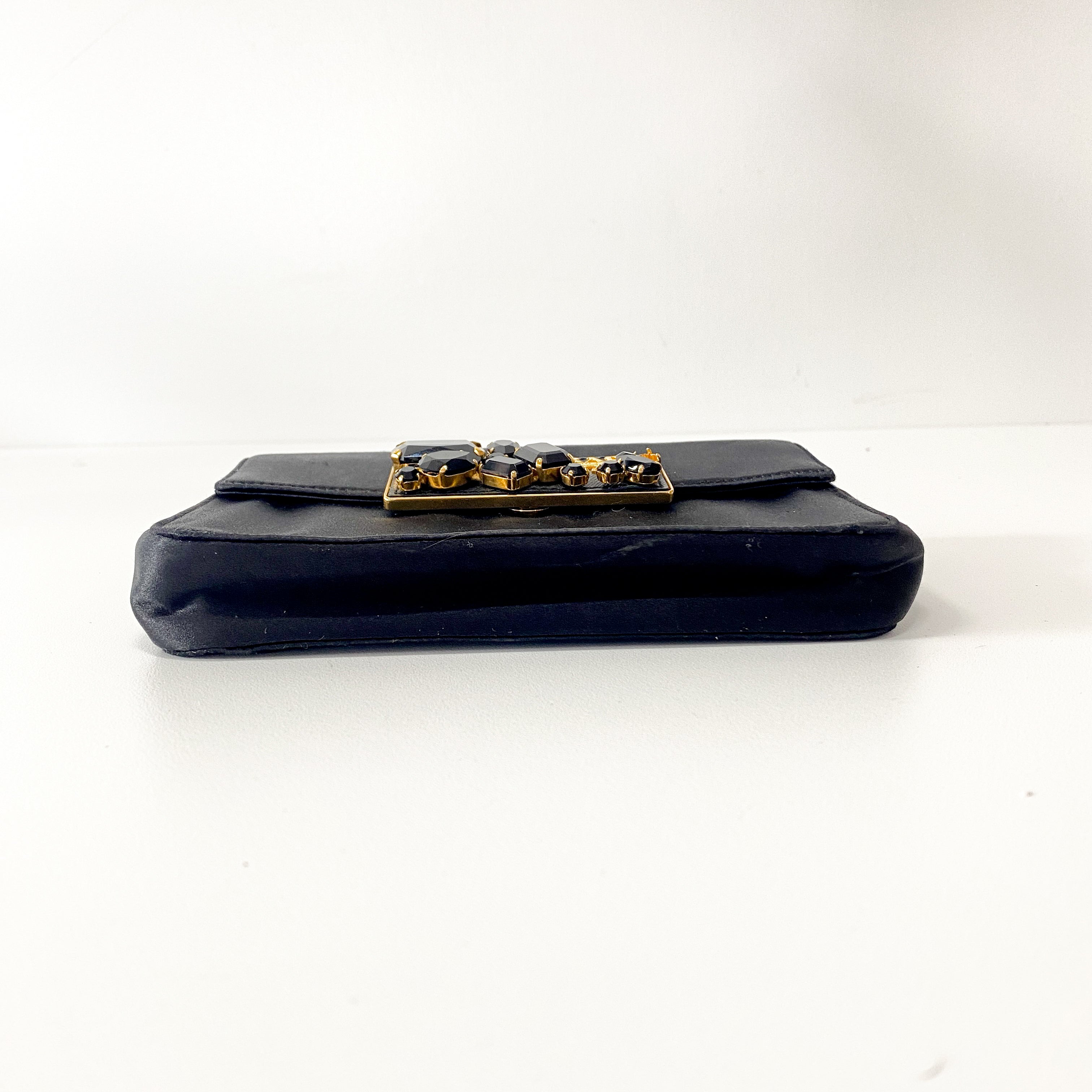 Black Bijoux in Satin Mini Bag