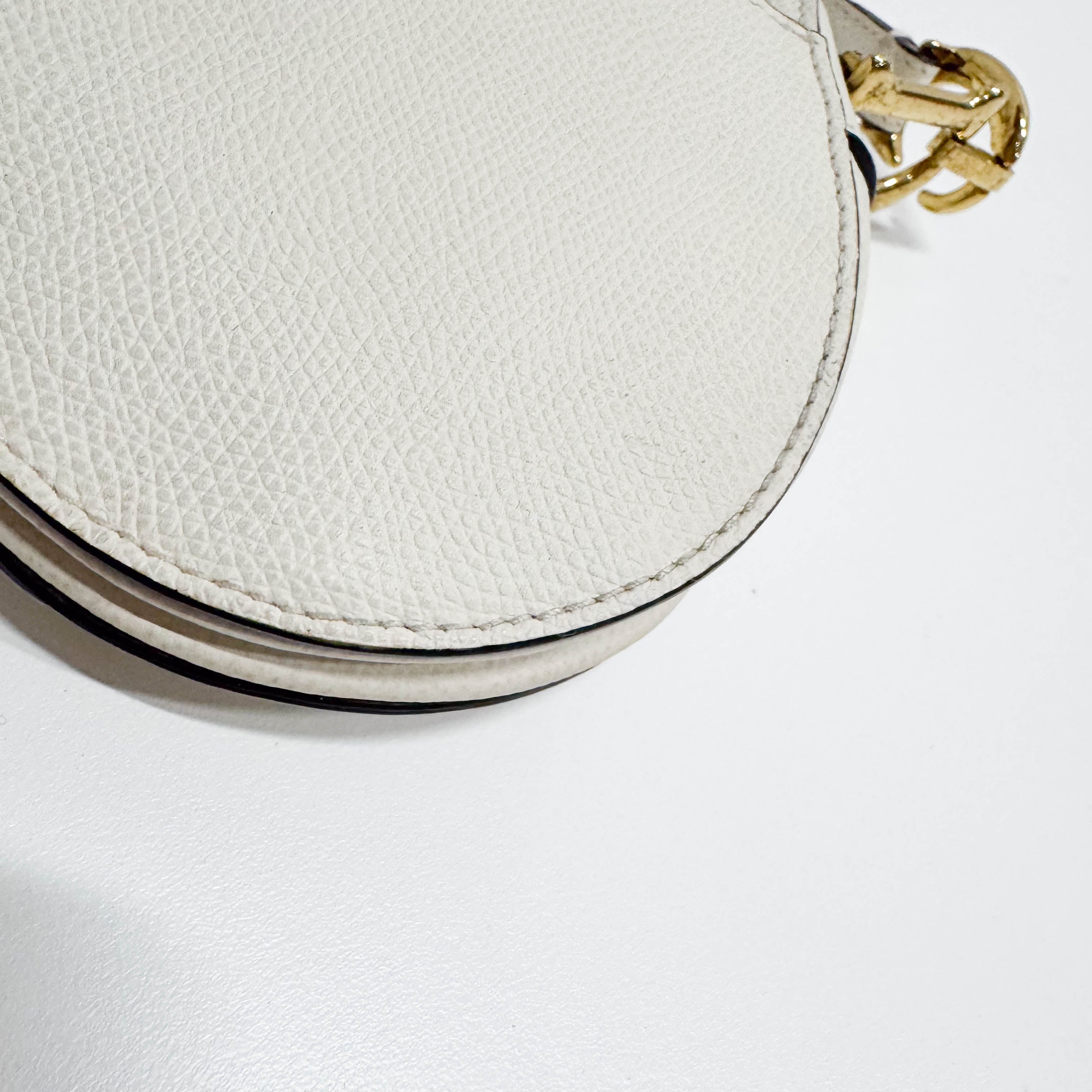 Saddle White Leather Shoulder Bag