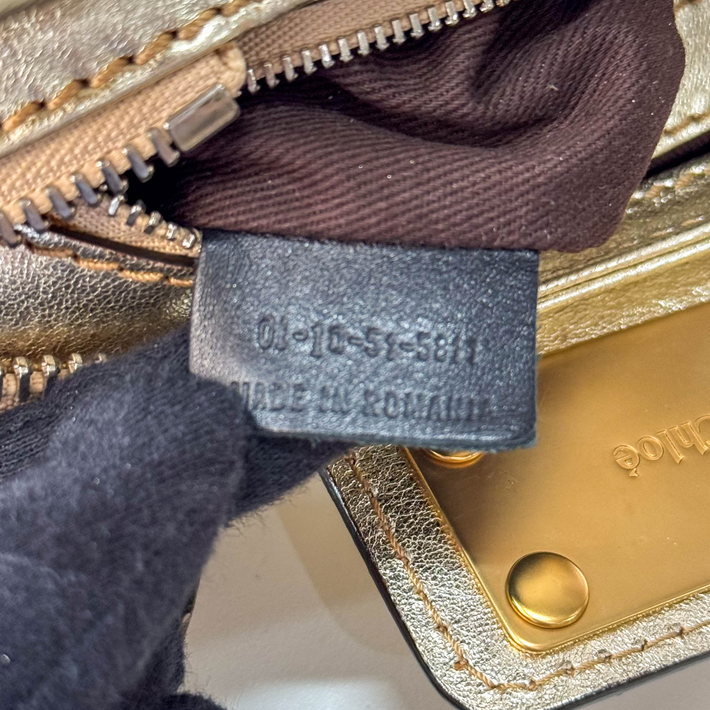 Mini Paddington Gold Leather Handbag