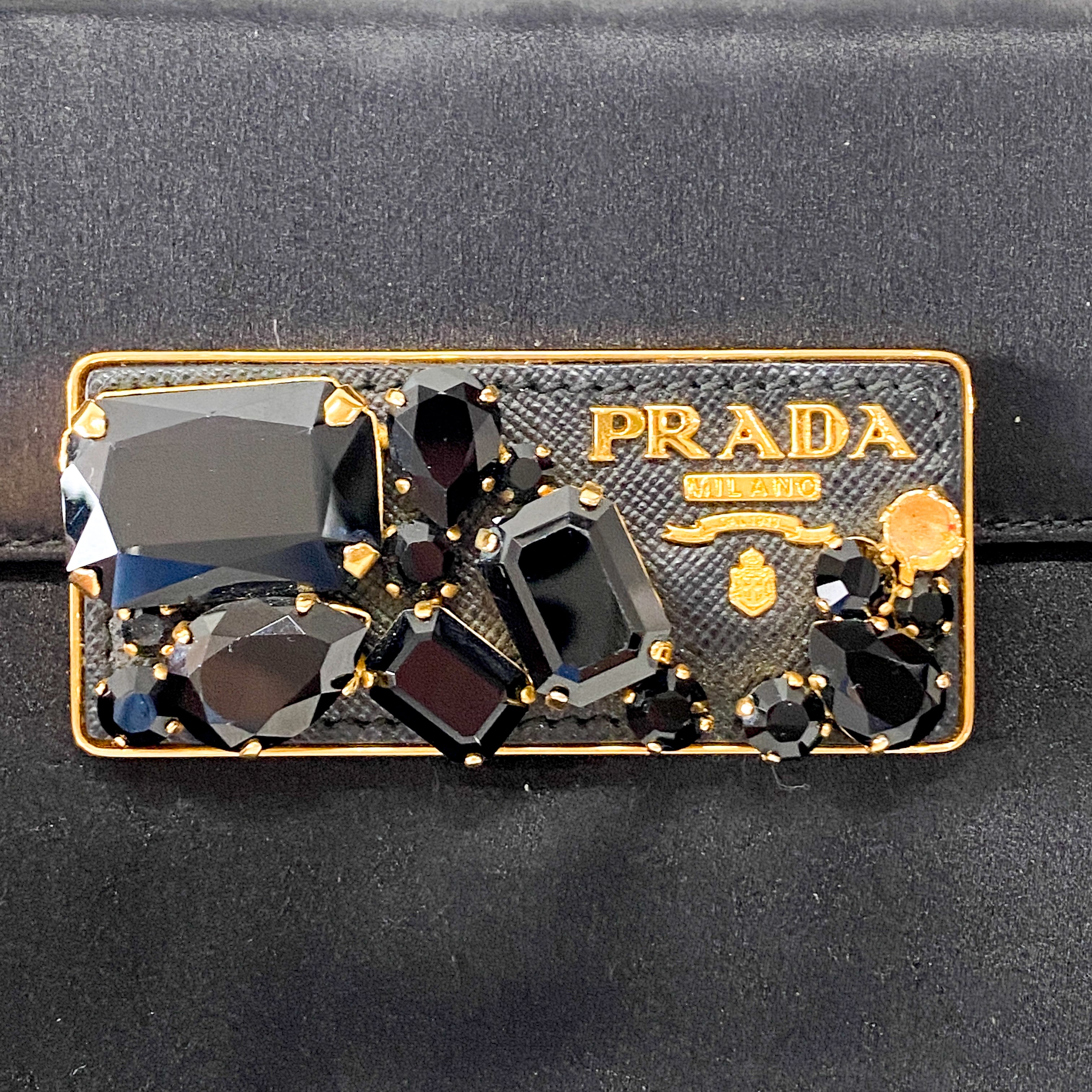 Black Bijoux in Satin Mini Bag