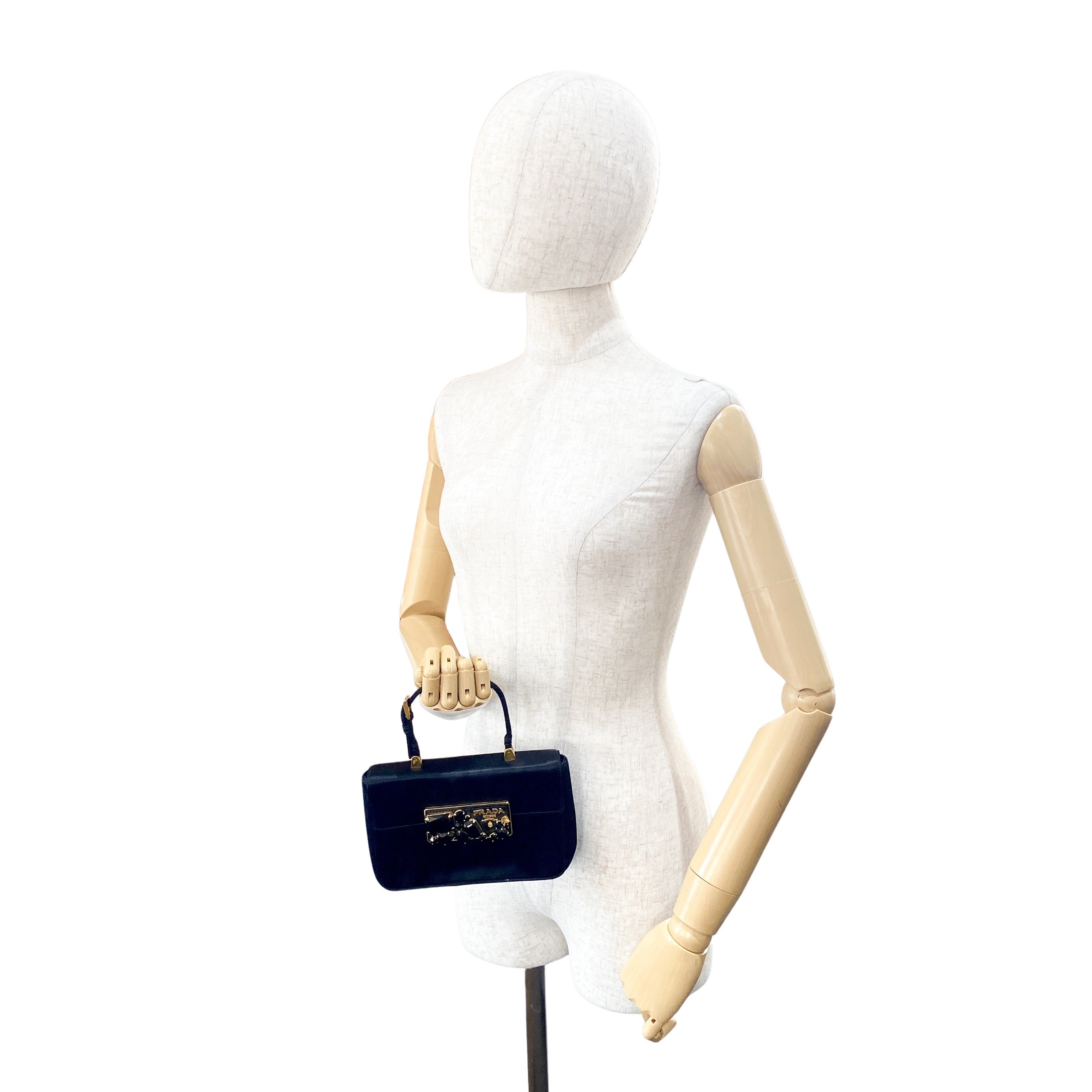 Black Bijoux in Satin Mini Bag