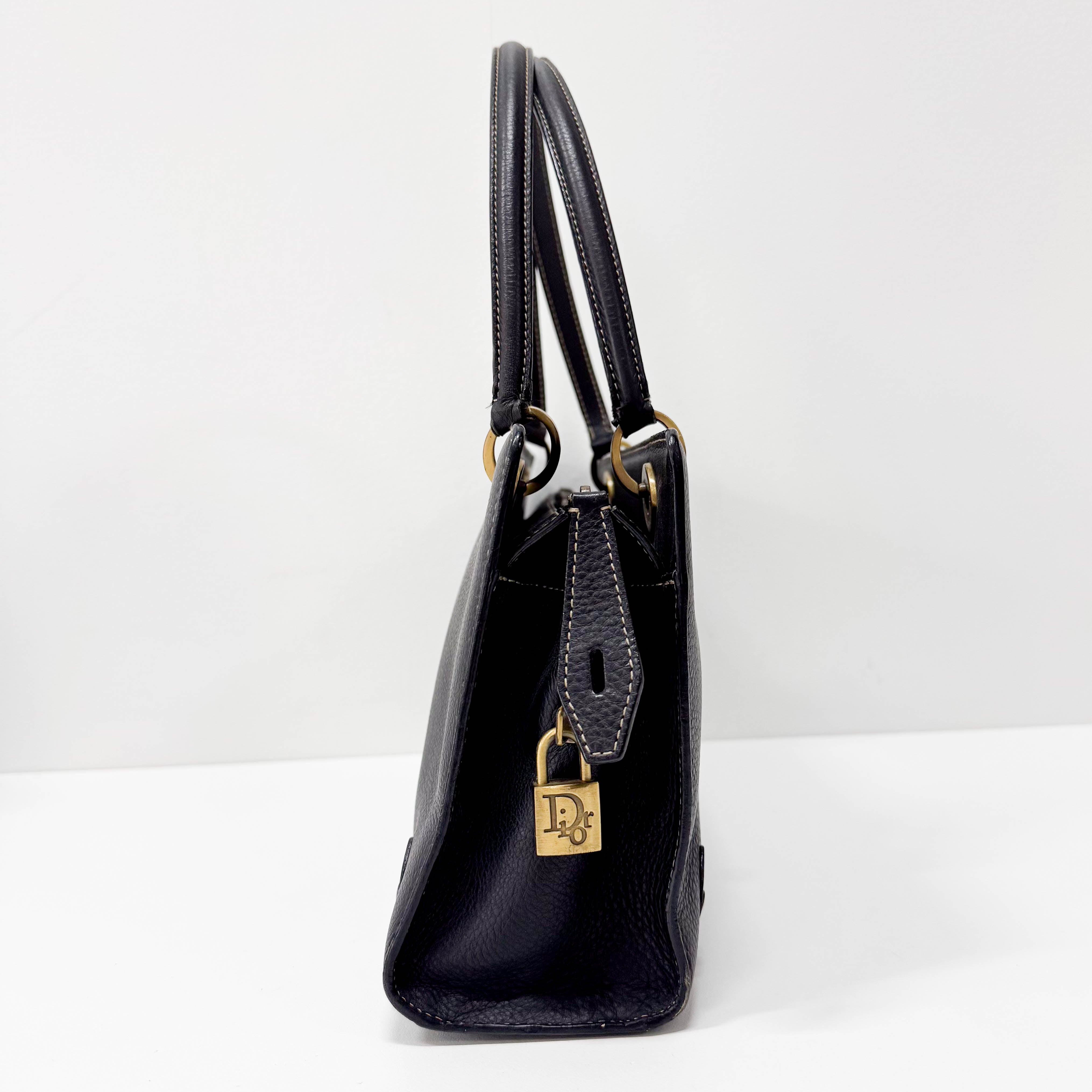 Archive Black Leather Charms Shoulder Bag