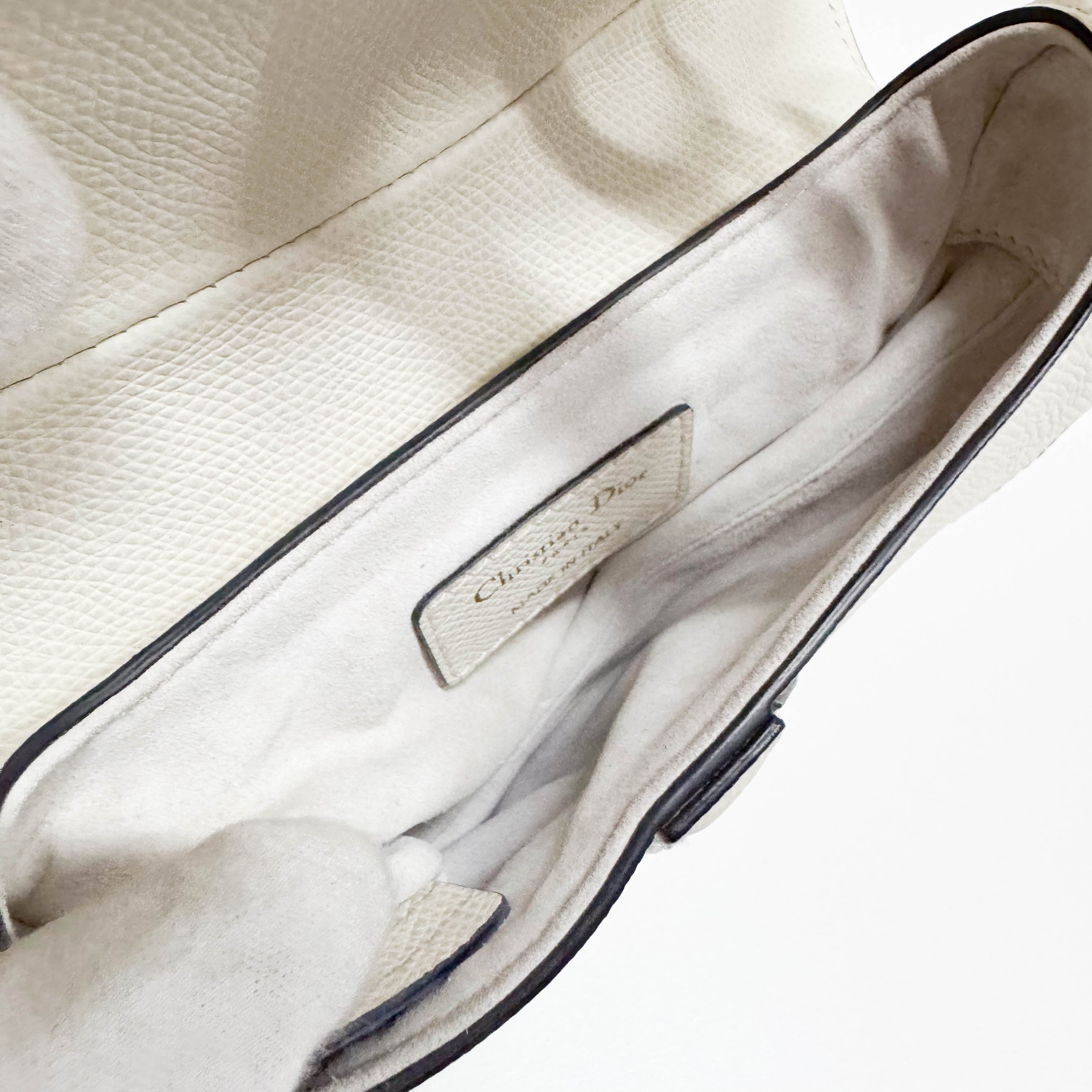 Saddle White Leather Shoulder Bag